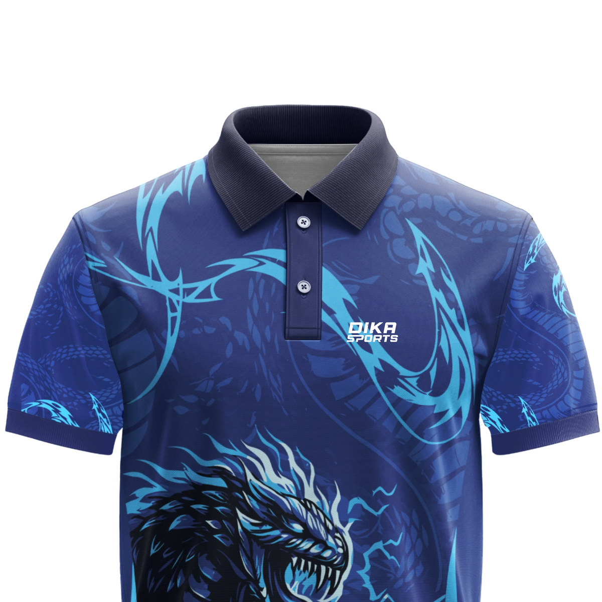 Dika Sports Custom Jersey | Cricket Jersey with Collar, Name & Number | Personalized Team Cricket Sportswear for Men & Kids