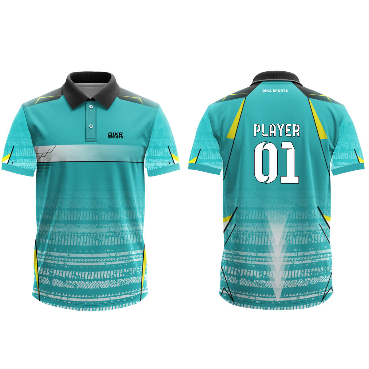 Dika Sports Cricket Jersey with Collar | Custom Name Number Logo Jersey | Personalized Team Cricket Jersey for Men & Kids