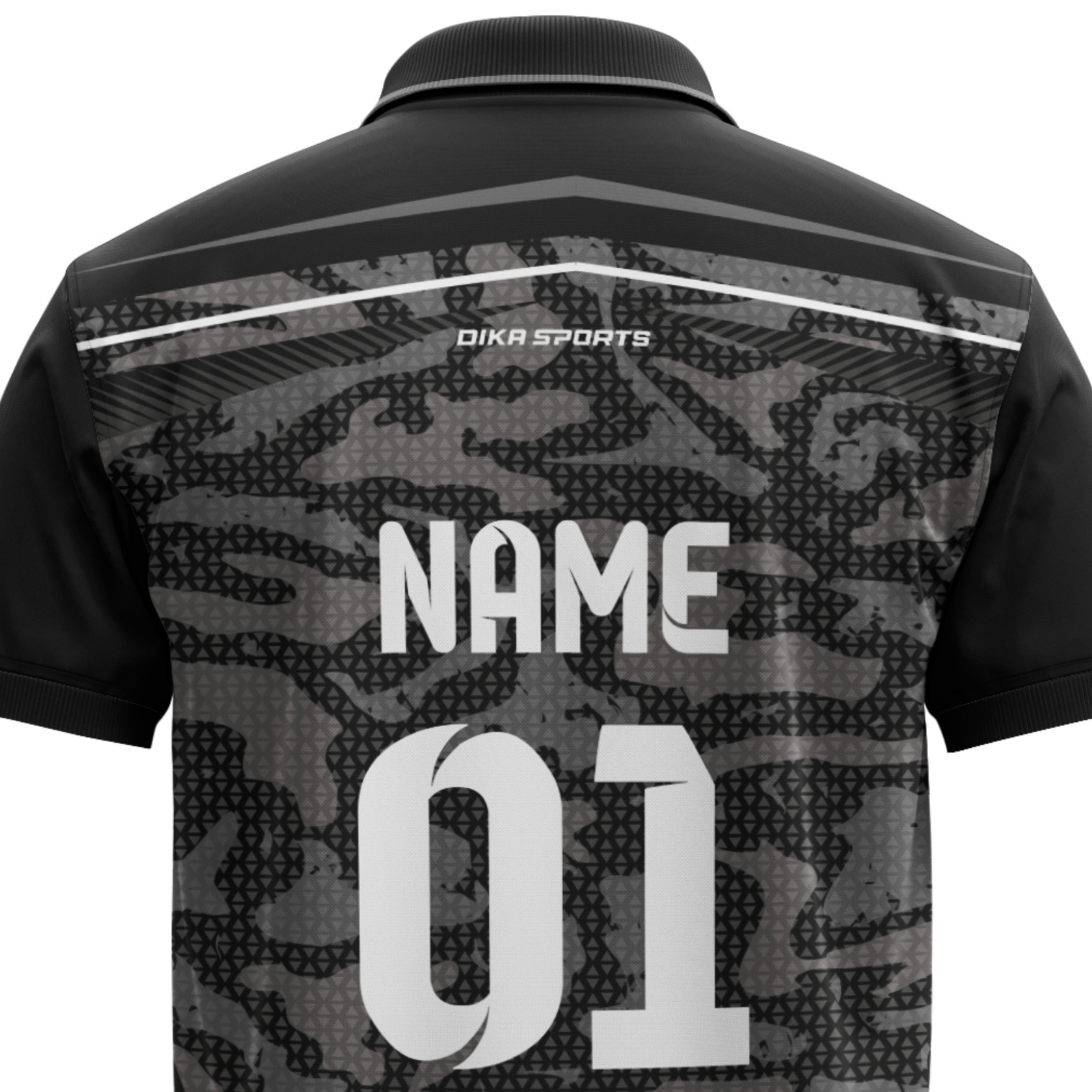 Black Pattern Printed Sports Cricket Jersey for Mens