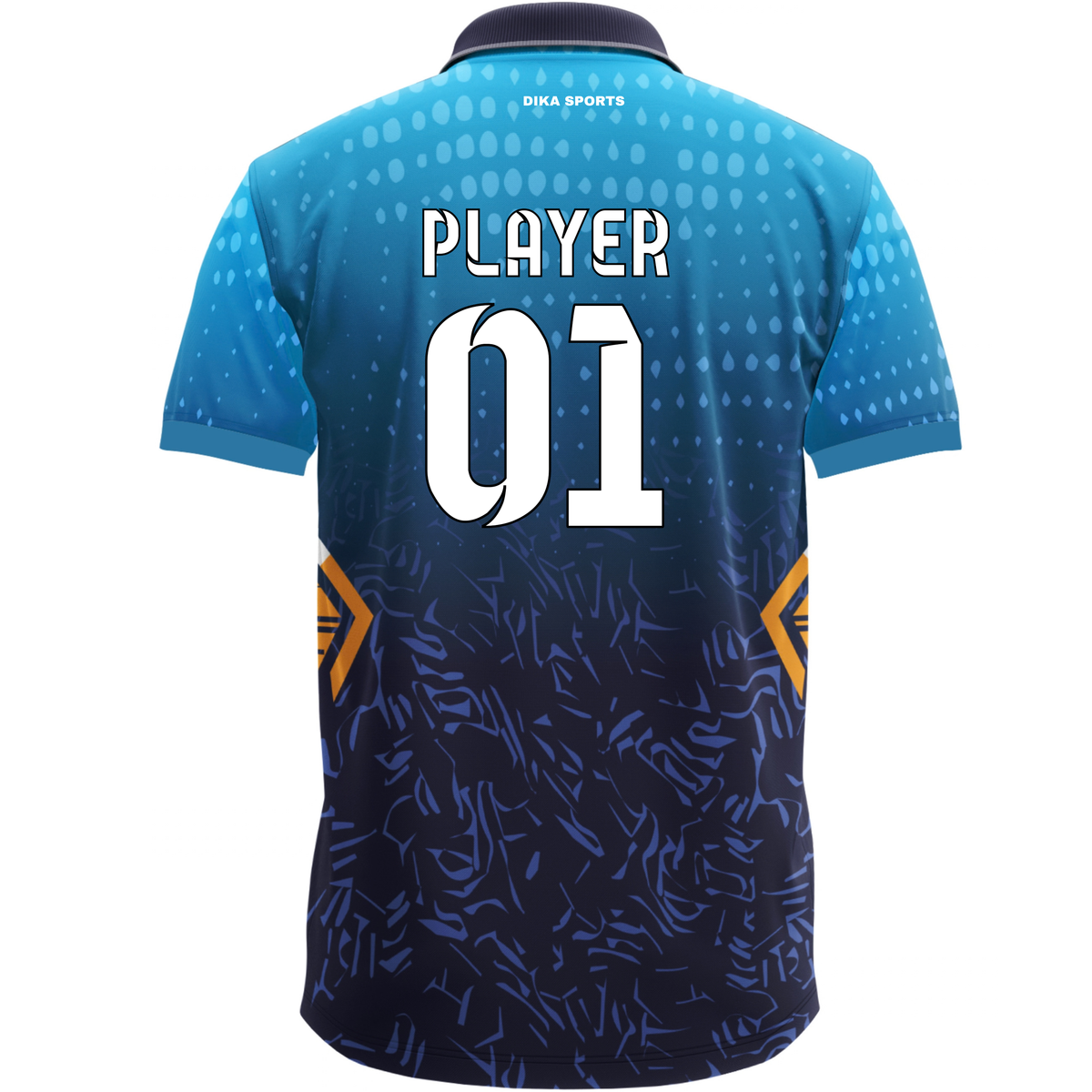 Dika Sports Cricket Jersey for Men | Collar Neck Personalized Jersey | Name and Number Jersey | Moisture Wicking Quick-Dry Sports T-Shirt