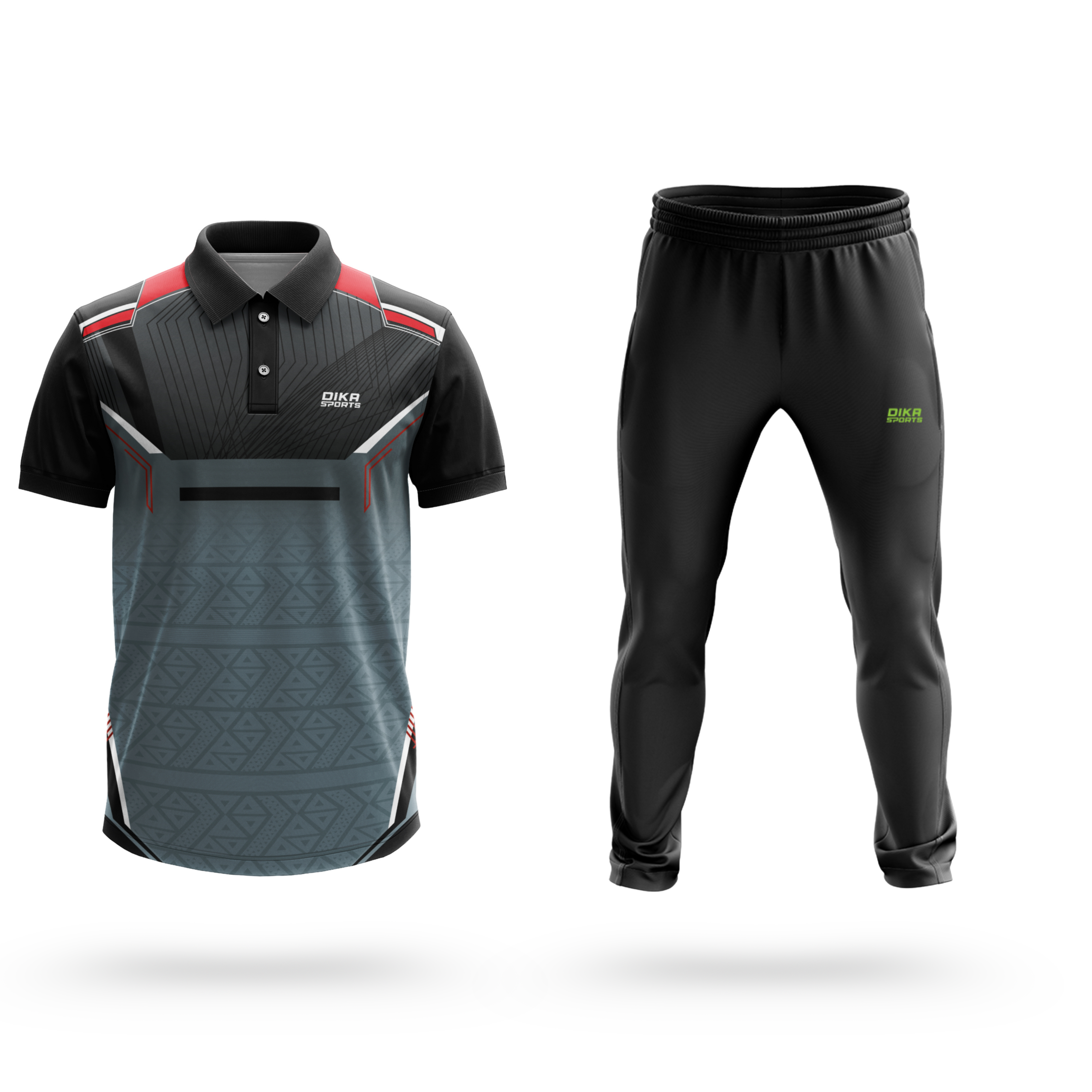 Dika Sports Custom jersey for women Cricket t-shirt training sports shirts for menfootball jersey slim fit trackpant - Pack of 2