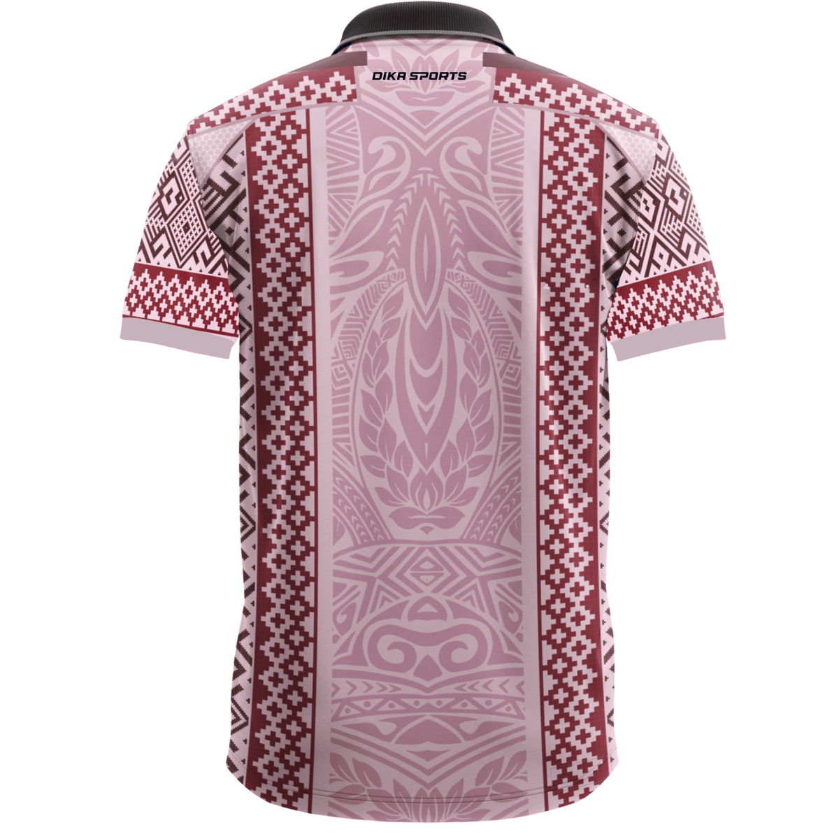 DIKA SPORTS Men's Collar Neck Pink Colour Cricket Jersey – Lightweight Breathable Sports T-Shirt for Match and Practice