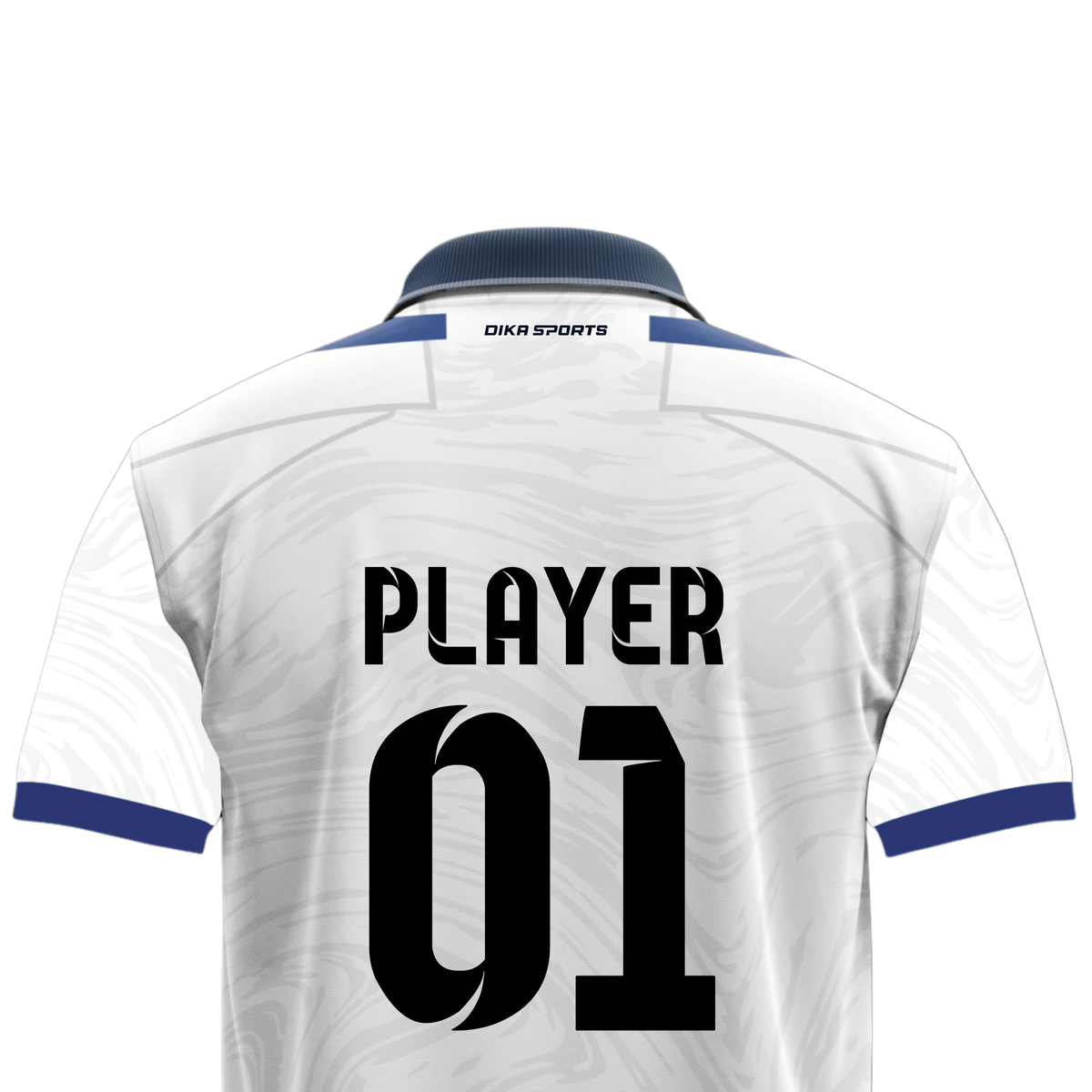 Dika Sports White Cricket Team Jerseys with Custom Branding for Cricket Clubs and Local Matches