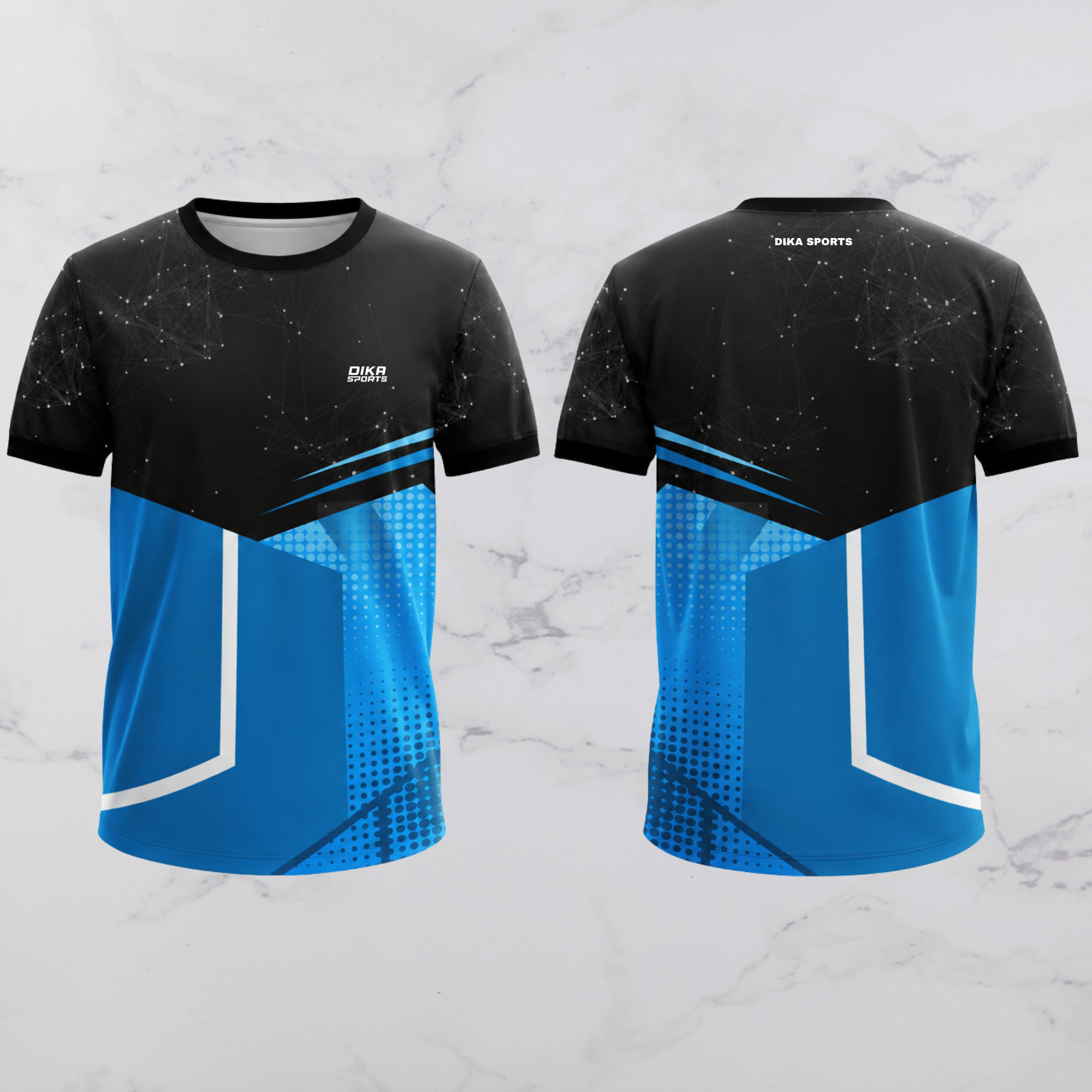 Dika Sports Men's Stylish Cricket T-Shirt Breathable Round Neck Team Cricket Jersey