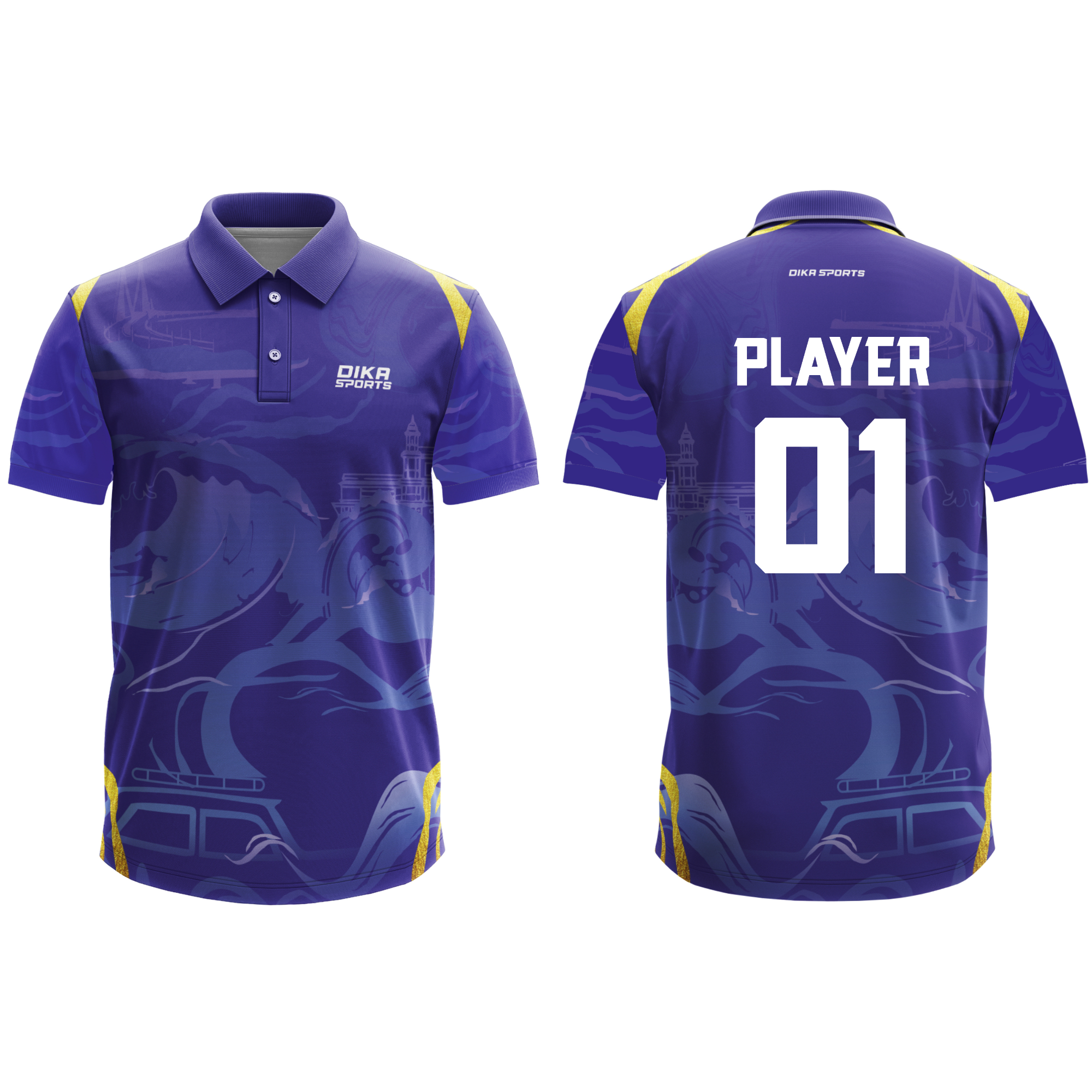 Dika Sports Yellow Sports T Shirt for Men | Cricket Jersey Style | Comfortable Outdoor Wear | 2 Year to 5XL Sizes Available