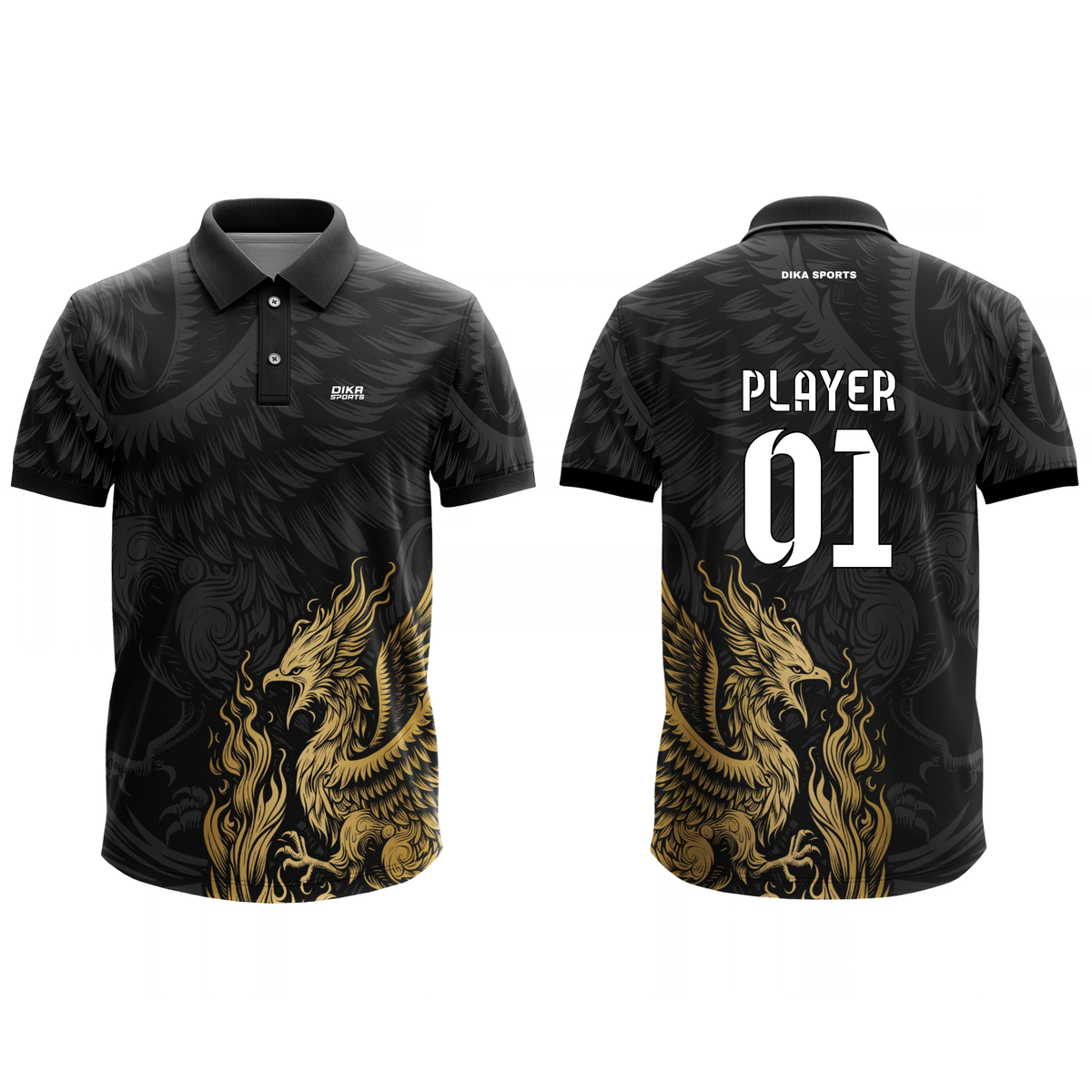 Dika Sports Kids Cricket Jersey | Custom Cricket Jersey | Cricket T-Shirt for Kids | Cricket Jersey with Collar | Quick Dry