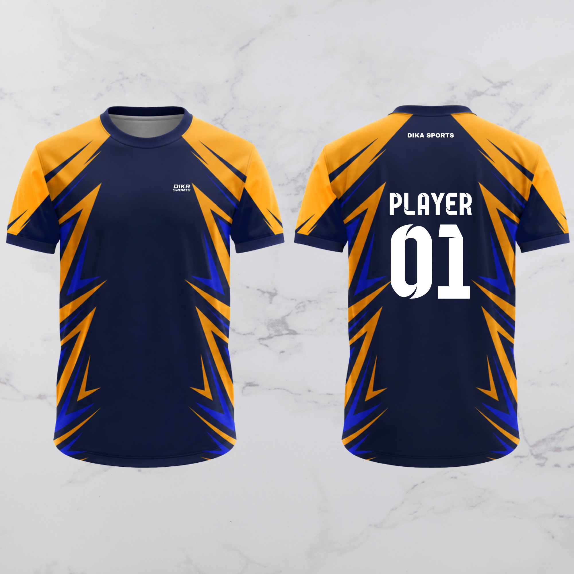 DIKA SPORTS Custom Name & Logo Cricket Jersey | Breathable Round Neck Cricket T-Shirt | Personalized Team Sports Wear