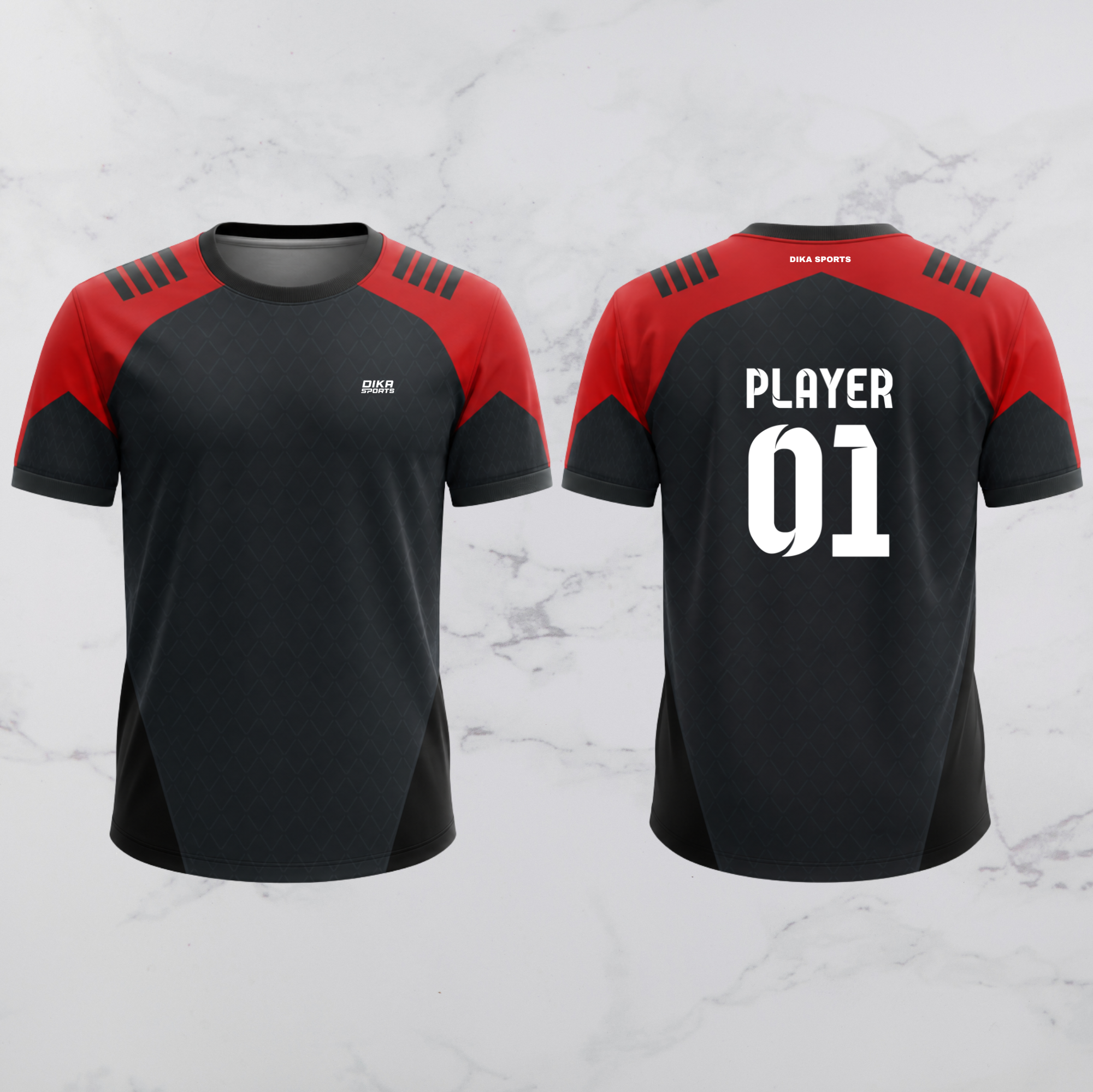 DIKA SPORTS Round Neck Personalized Cricket Jersey | Custom Team Jersey | Cricket Jersey with Name & Logo
