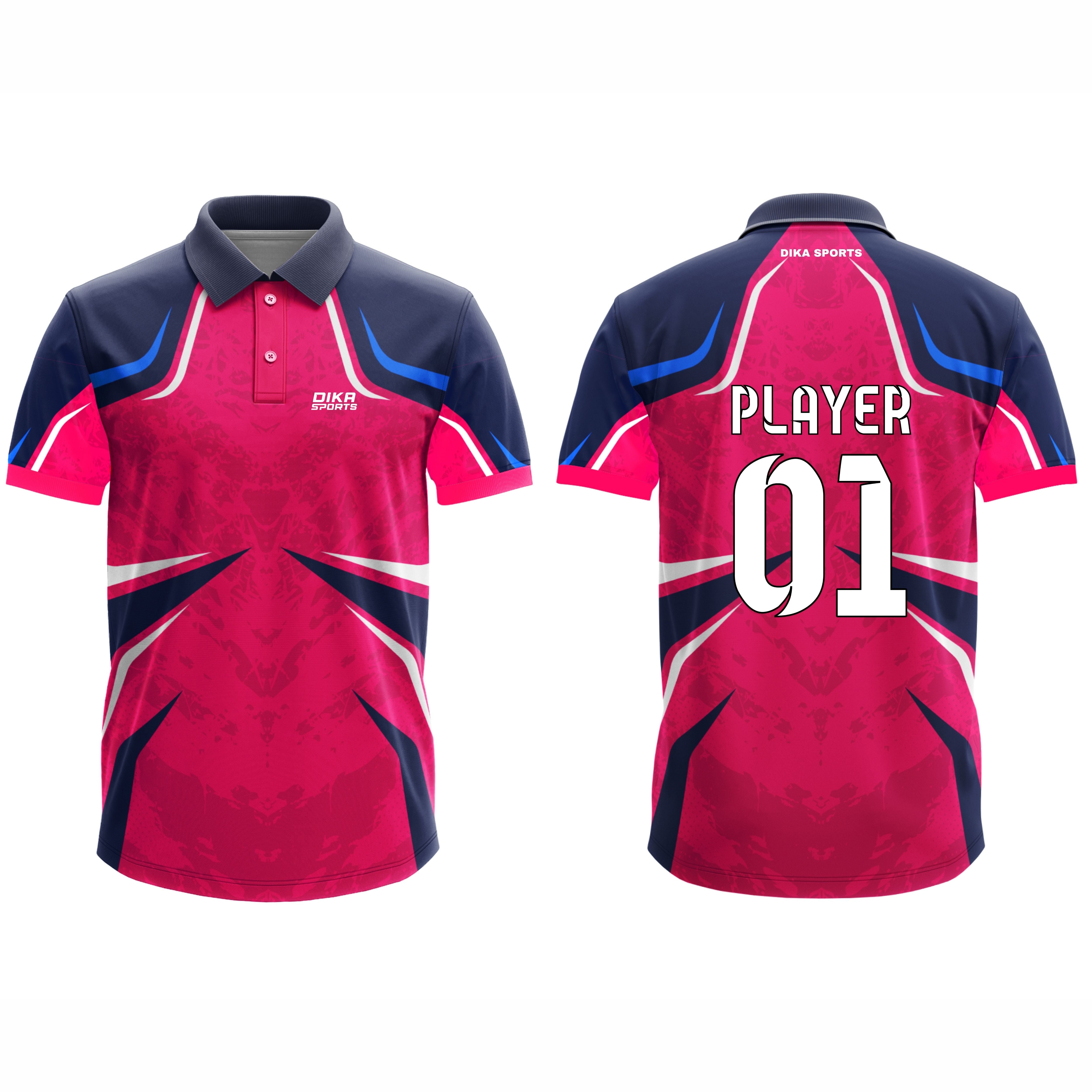 Dika Sports Custom Cricket Jersey Cricket Jersey for Men with Collar