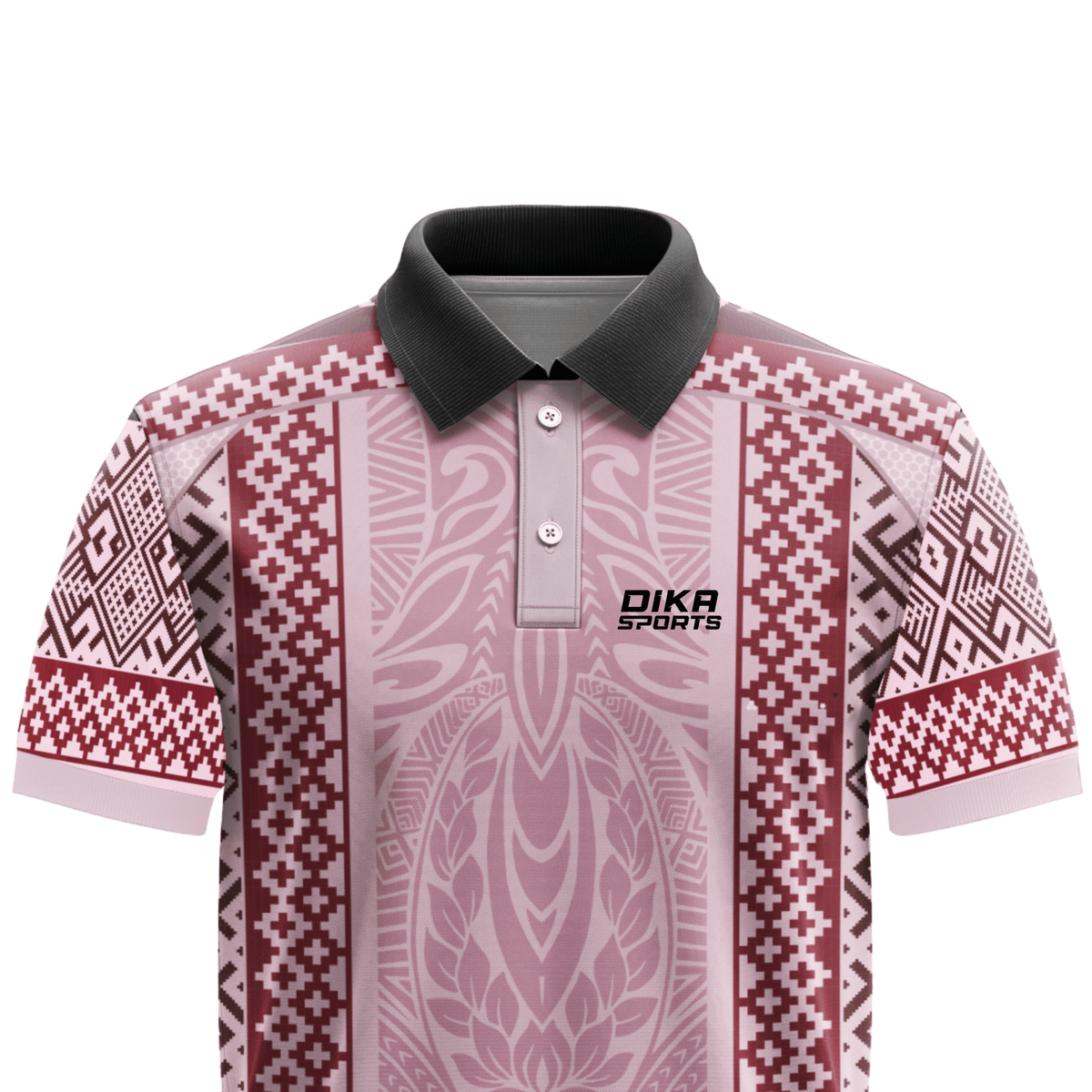 DIKA SPORTS Custom Cricket Jersey with Name and Number for Men, Kids & Teams – Collar Neck Personalized Pink Sportswear
