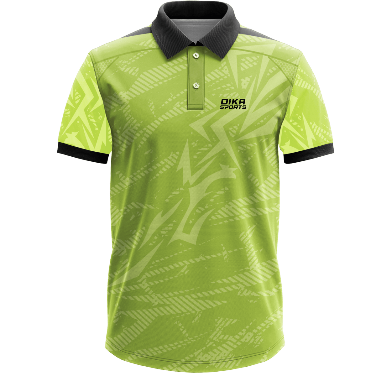 DIKA SPORTS Sublimation Cricket Jersey – Polo Collar Sports Uniform with custom name and number