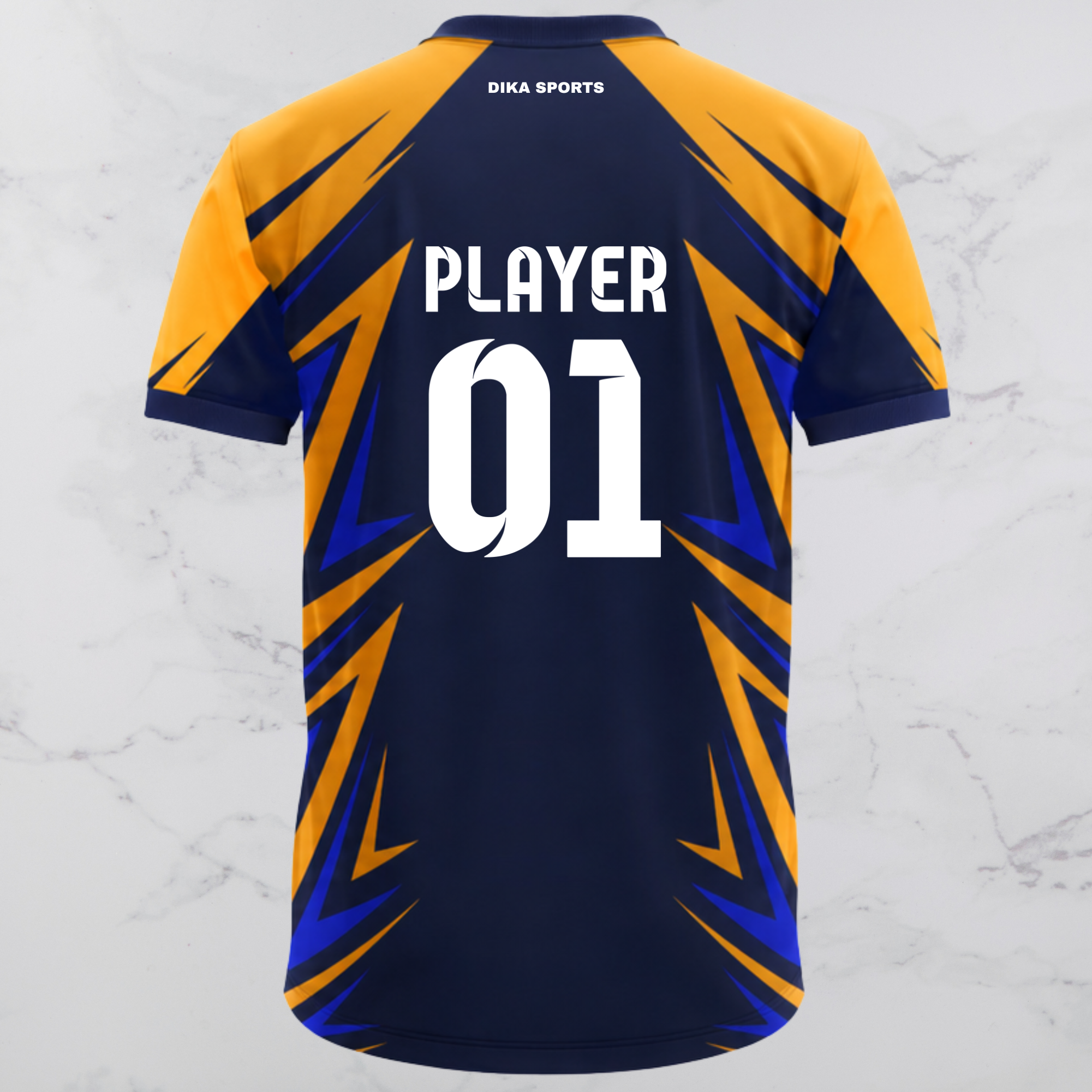DIKA SPORTS Custom Name & Logo Cricket Jersey | Breathable Round Neck Cricket T-Shirt | Personalized Team Sports Wear