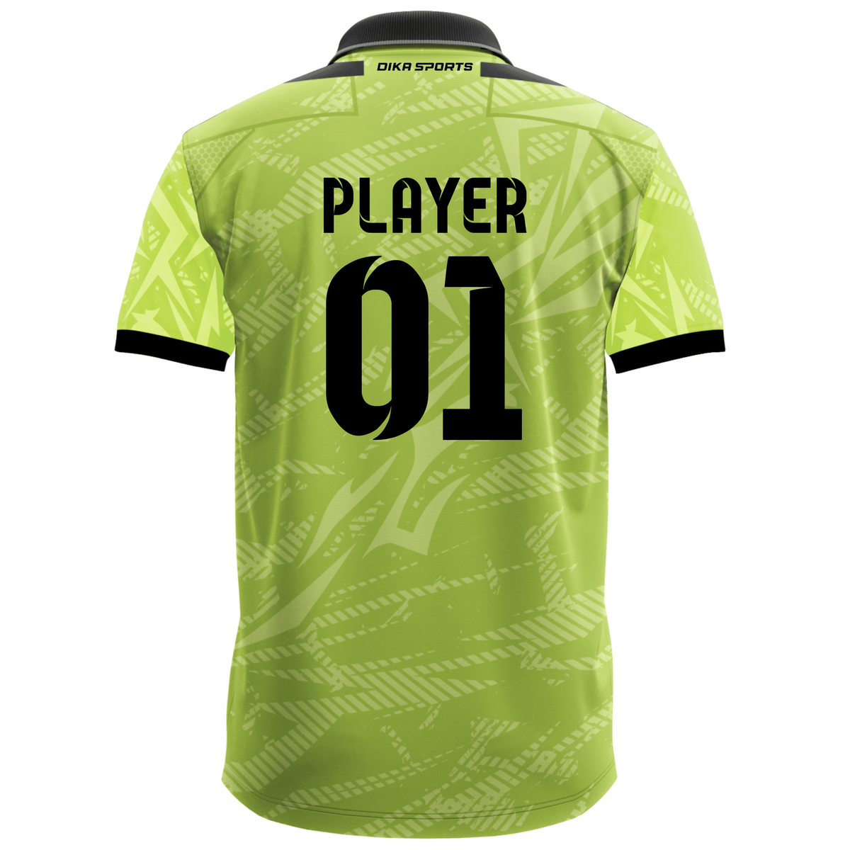 DIKA SPORTS Sublimation Cricket Jersey – Polo Collar Sports Uniform with custom name and number