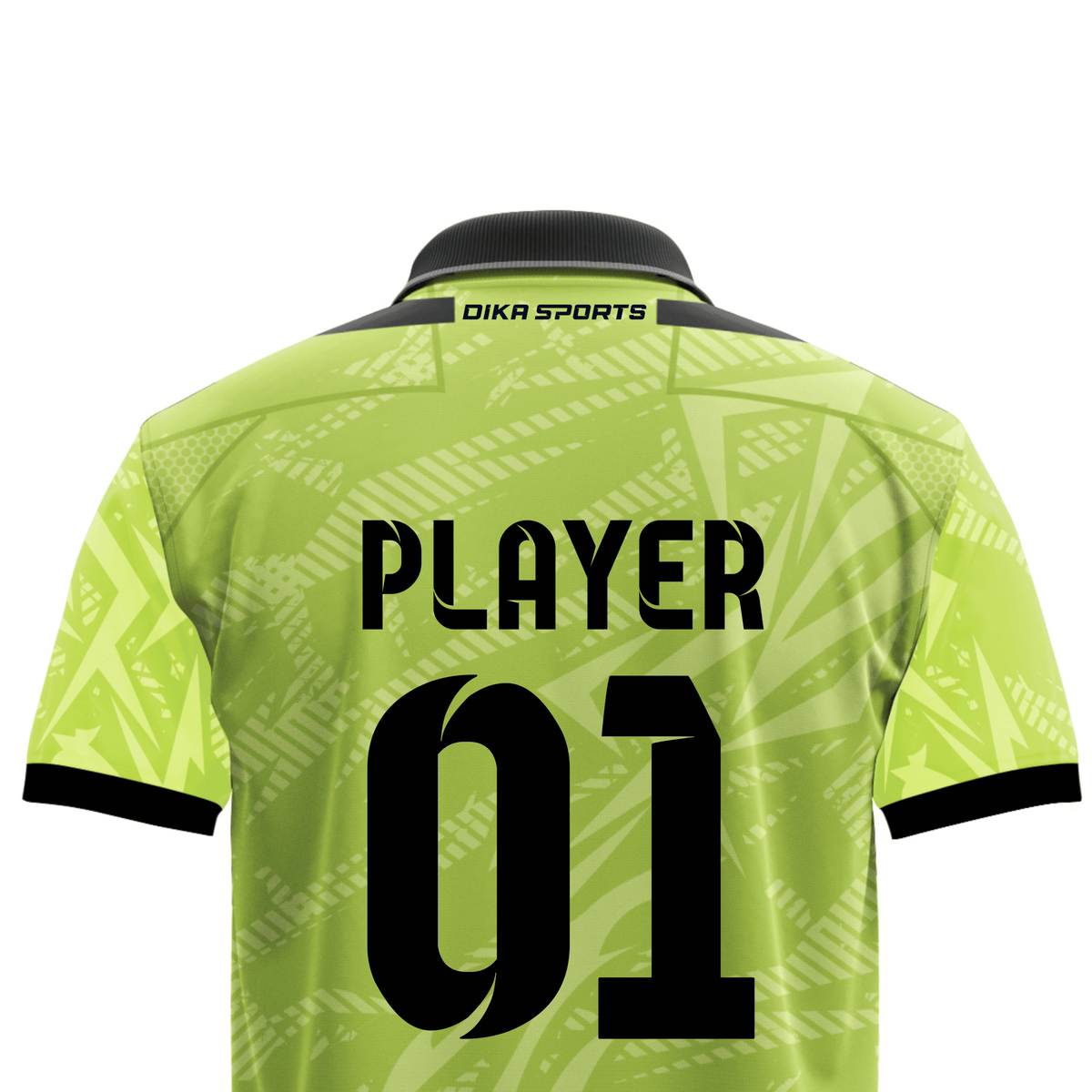 DIKA SPORTS Sublimation Cricket Jersey – Polo Collar Sports Uniform with custom name and number