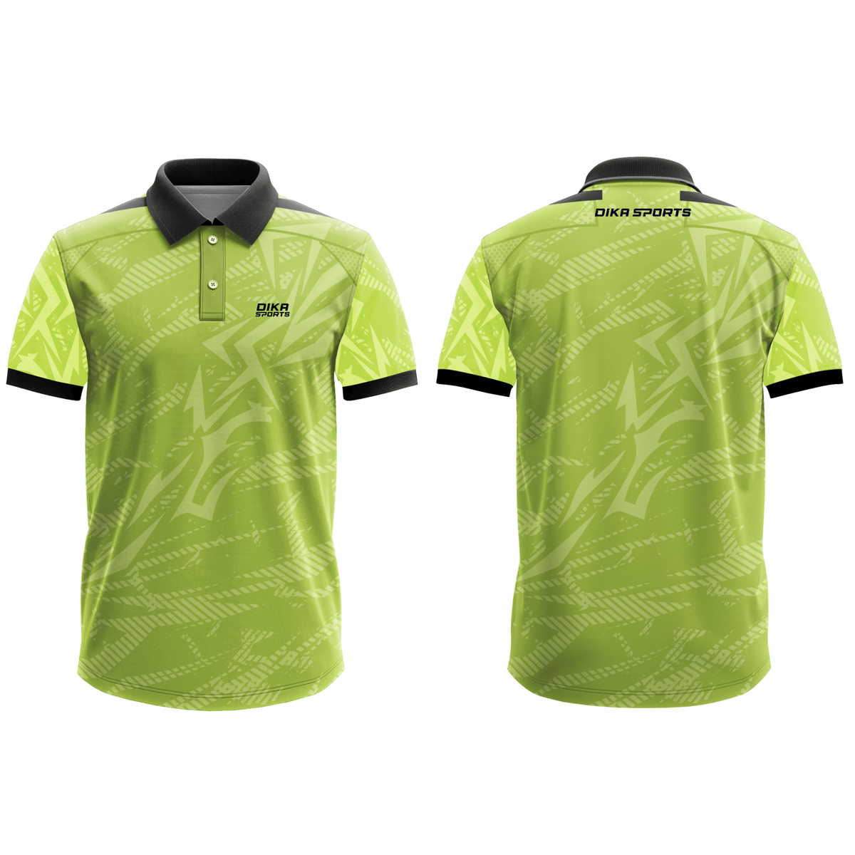 DIKA SPORTS Solid Printed Cricket Jersey – Non-Custom Polo Neck Jersey for Cricket Lovers and Active Players