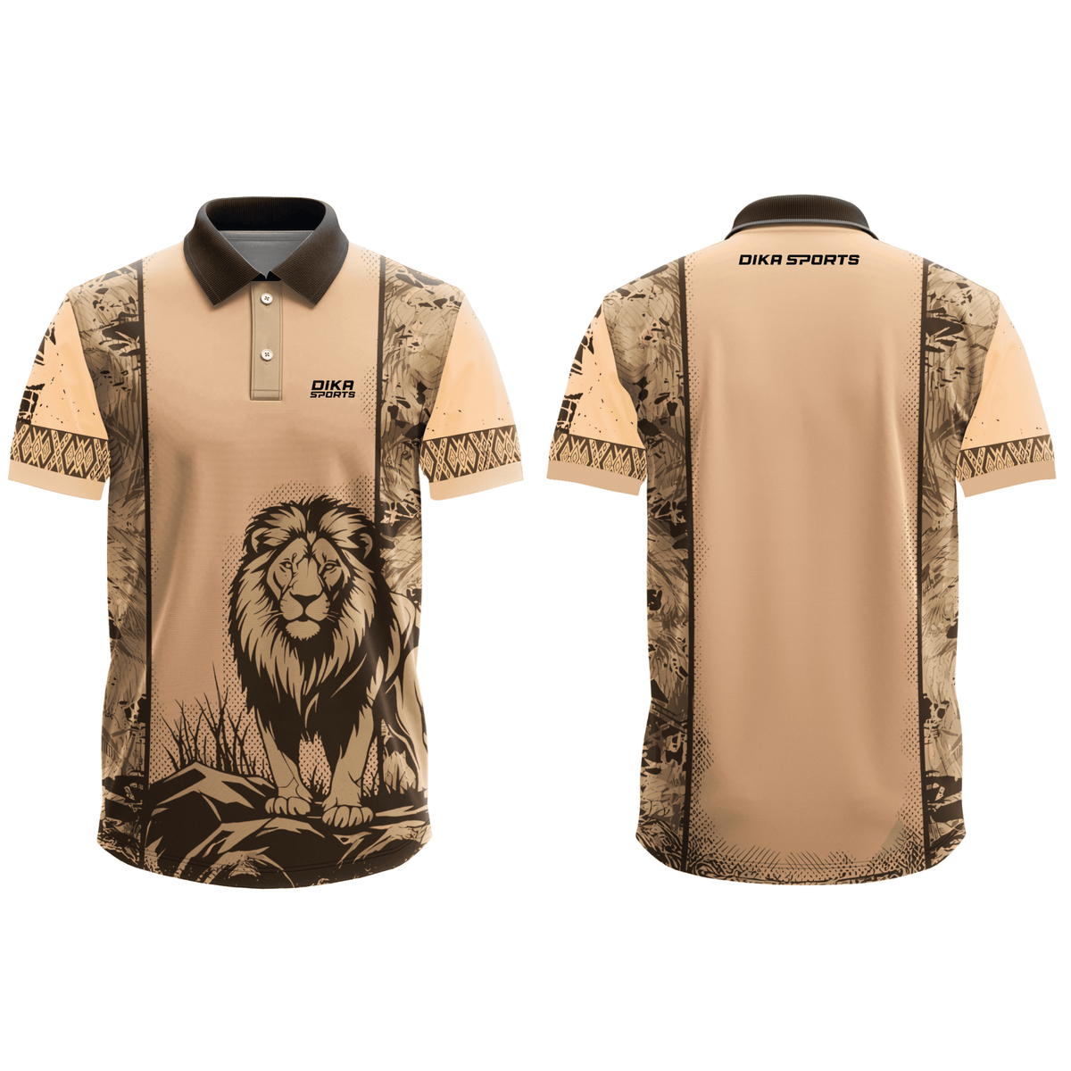 Dika Sports Cricket Practice Lion Jersey for Men – Breathable Collar T-Shirt