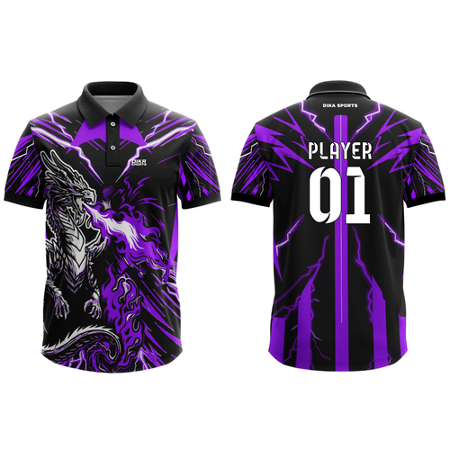 DIKA SPORTS Cricket Team Jersey with quick dry technology – Custom Polo Neck Design Dragon Solid Print