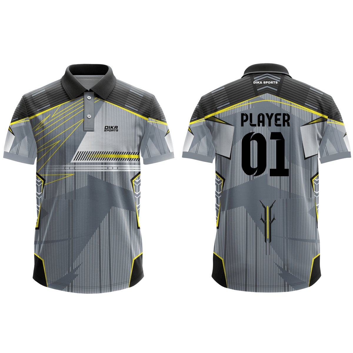 DIKA SPORTS Custom Fan Cricket Jersey with Collar Neck, Name Printing and Personalized Team Name & Number with attaractive print