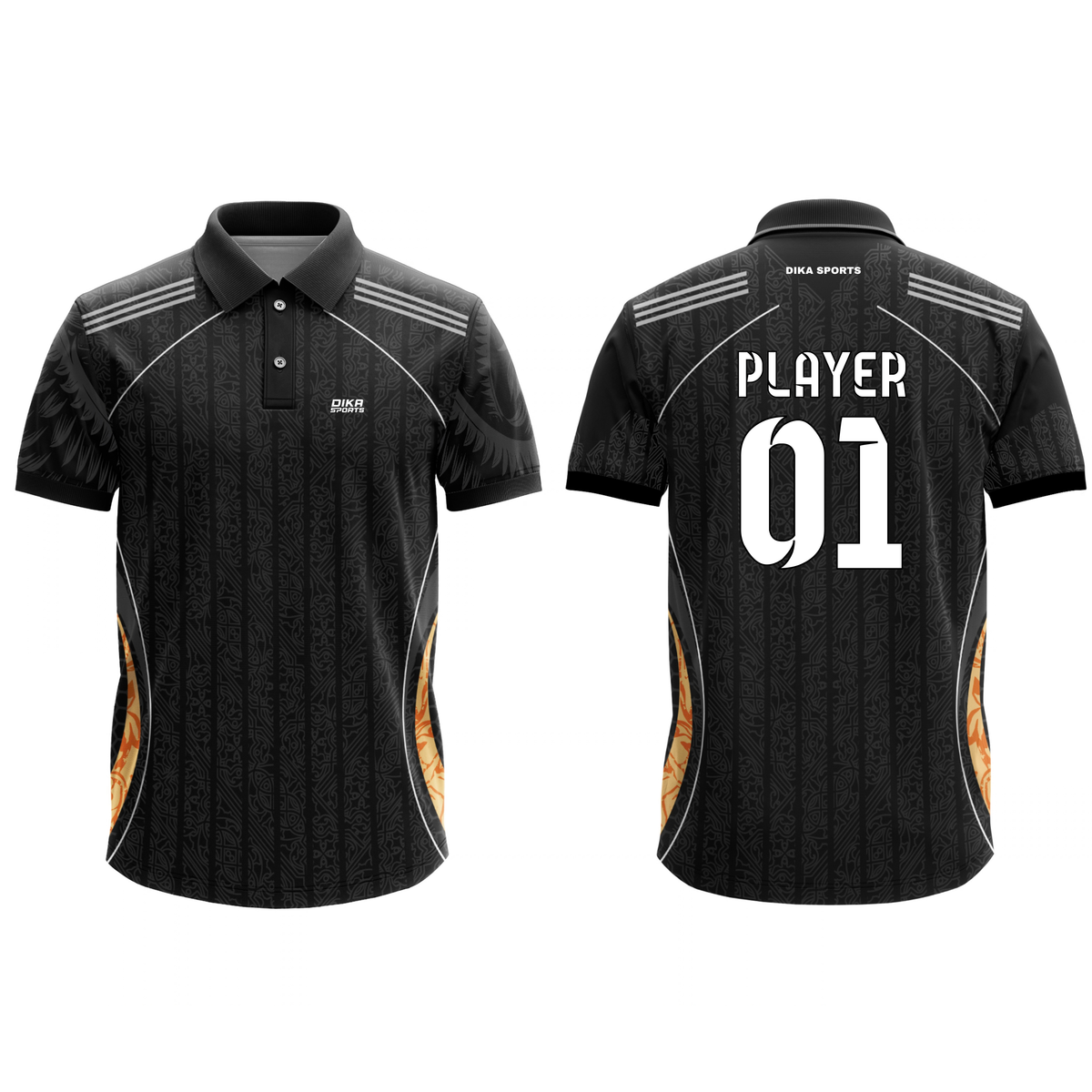Dika Sports Cricket Jersey Large Size | Custom Team Jersey | Men's Cricket T-Shirt with Collar | Moisture Wicking Sportswear