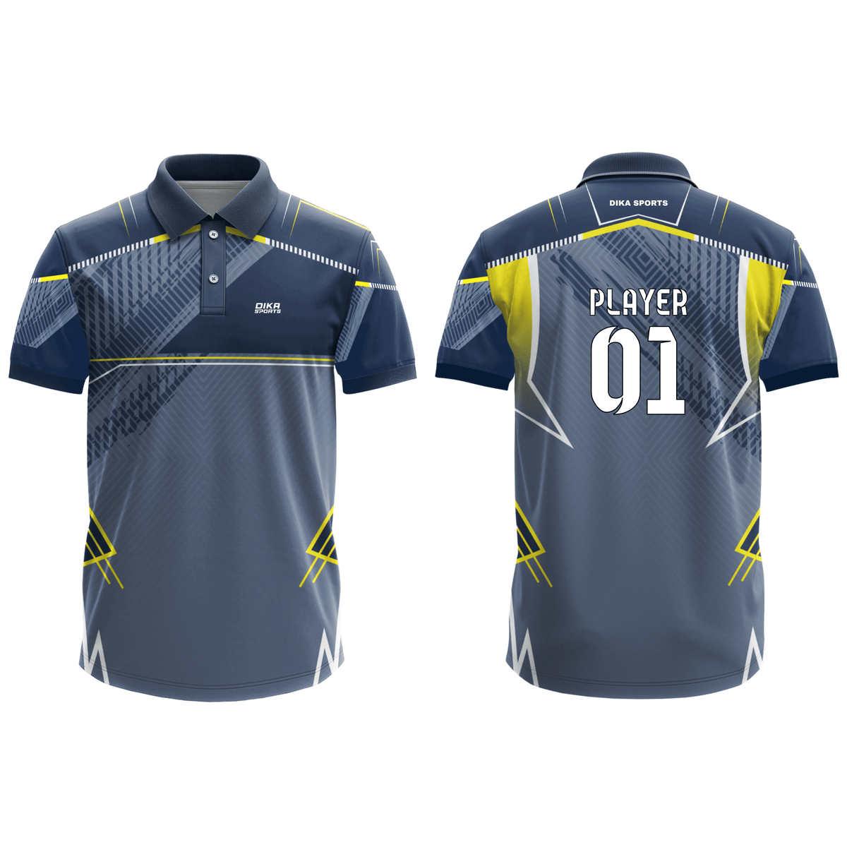 Dika Sports Large Size Cricket Jersey for Men with Custom Name Printing and Vibrant Look