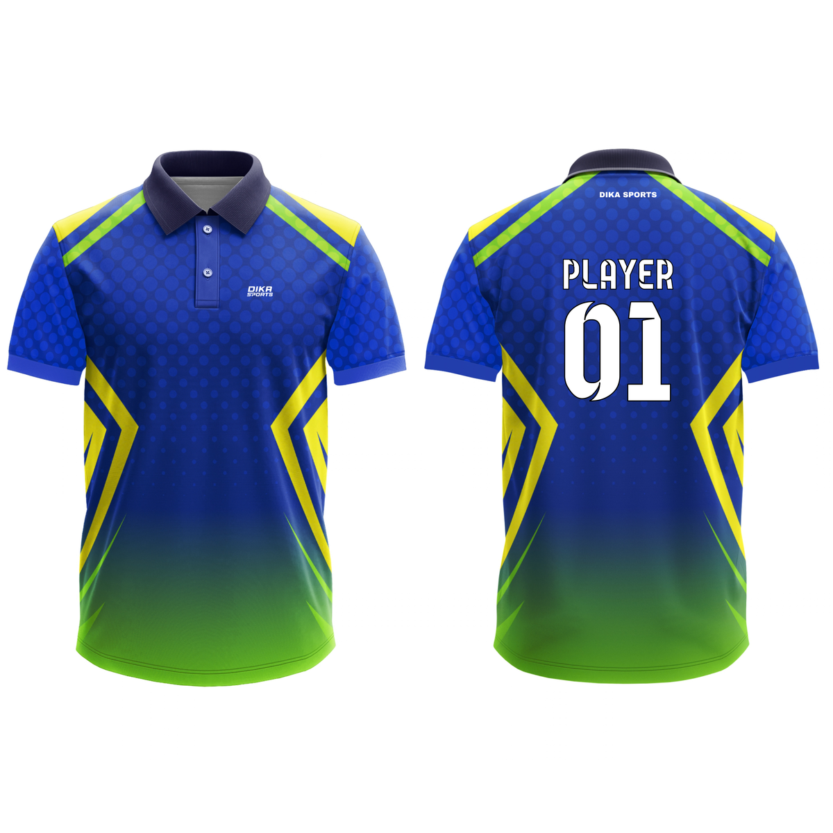Dika Sports Custom Cricket T-Shirt for Adults | Collar Neck Cricket Jersey | Cricket Jersey with Name | Quick-Dry Breathable Sports Shirt