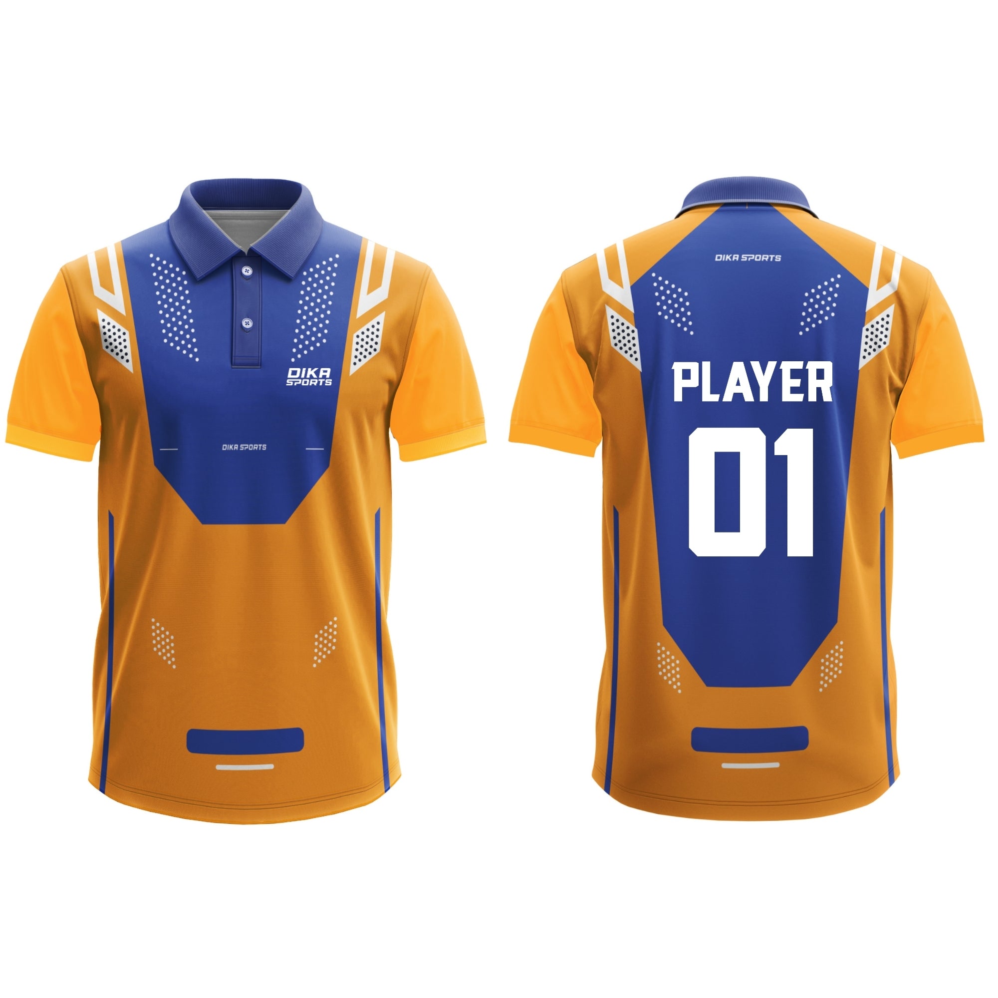 Dika Sports Cricket Jersey with Collar  Custom Name and Number Jersey Design