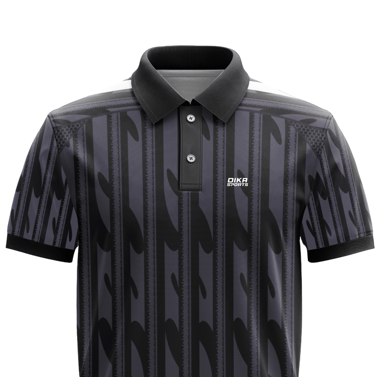 Custom Dika Sports Cricket Tournament Jersey with Polo Black Collar Team Name Logo and Player Number Printing Good Quality Jersey