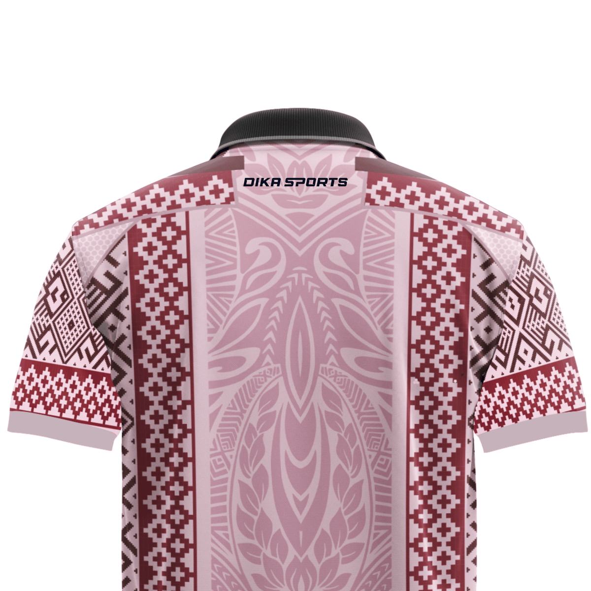 DIKA SPORTS Men's Collar Neck Pink Colour Cricket Jersey – Lightweight Breathable Sports T-Shirt for Match and Practice
