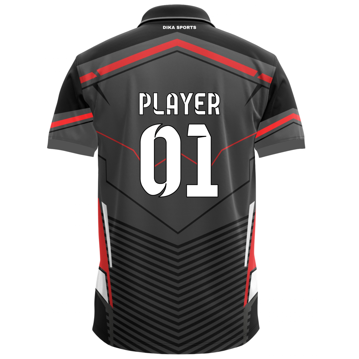 Dika Sports Collar Neck Cricket Jersey for Men | Cricket Jersey with Name and Number | Custom Cricket T-Shirt | Breathable Quick-Dry Sports Wear