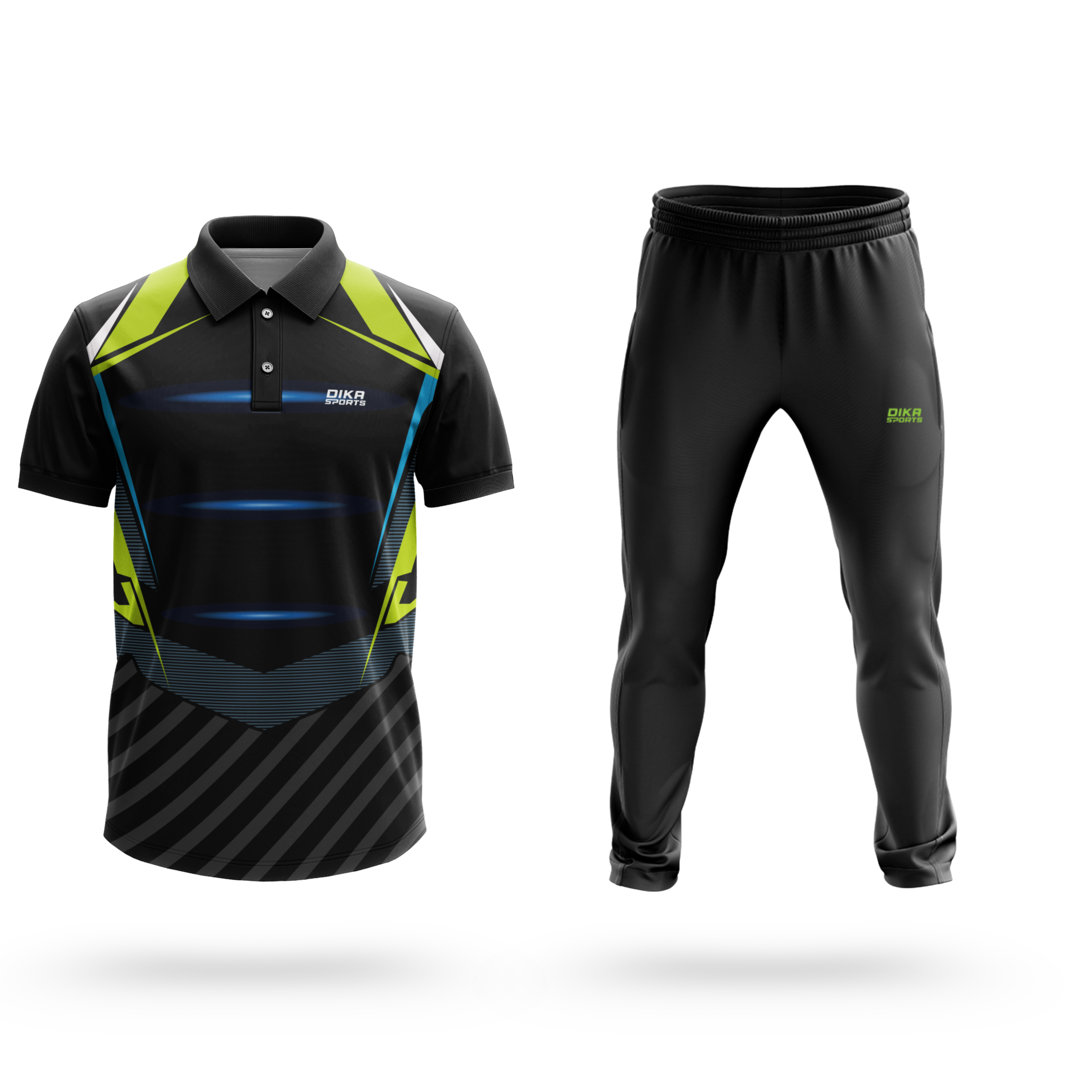 Dika Sports Customized athletic wear Men's cricket t-shirt stand collar t shirts for mencustom t shirt athletic track pants - Pack of 2