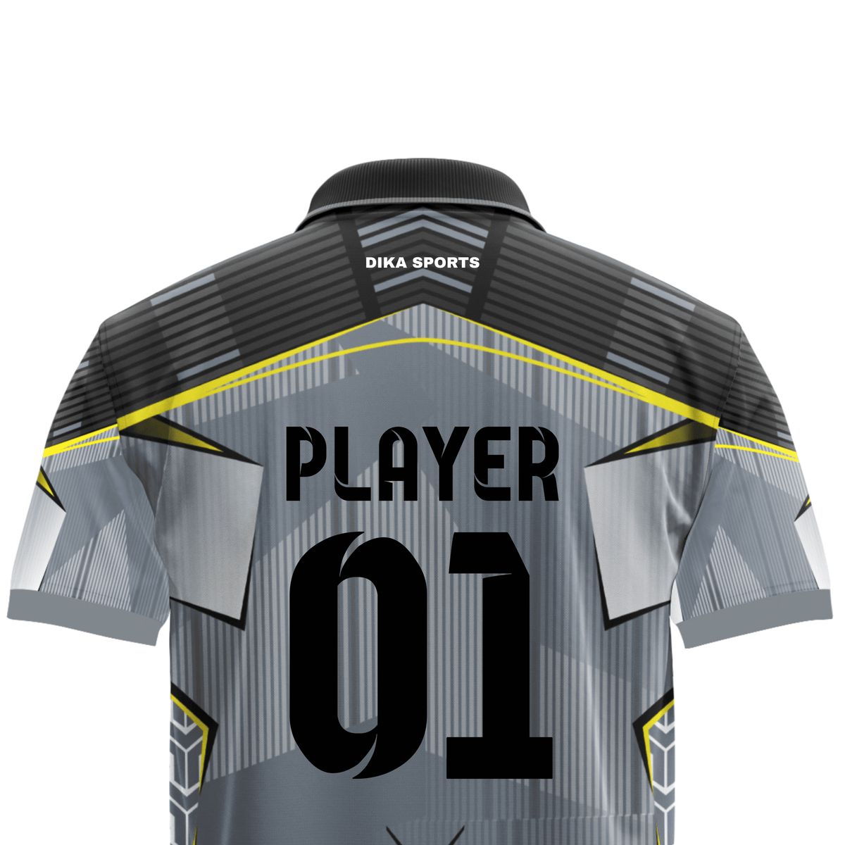 DIKA SPORTS Custom Fan Cricket Jersey with Collar Neck, Name Printing and Personalized Team Name & Number with attaractive print