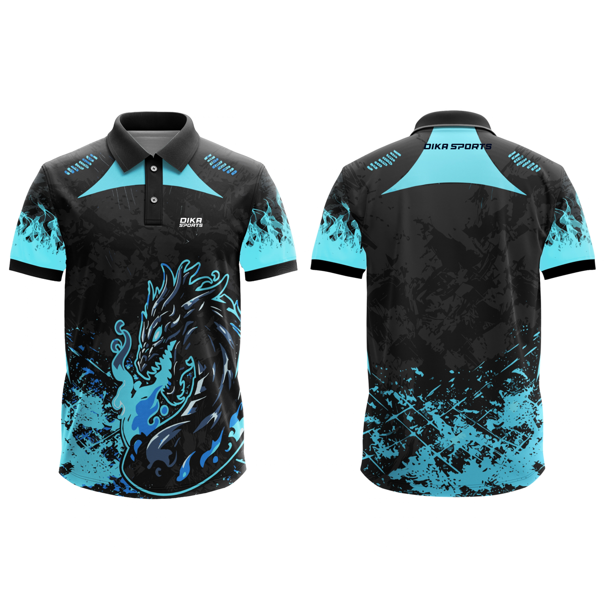 Dika Sports Men's Quick-Dry Cricket T-Shirt – Short Sleeve Collar Jersey