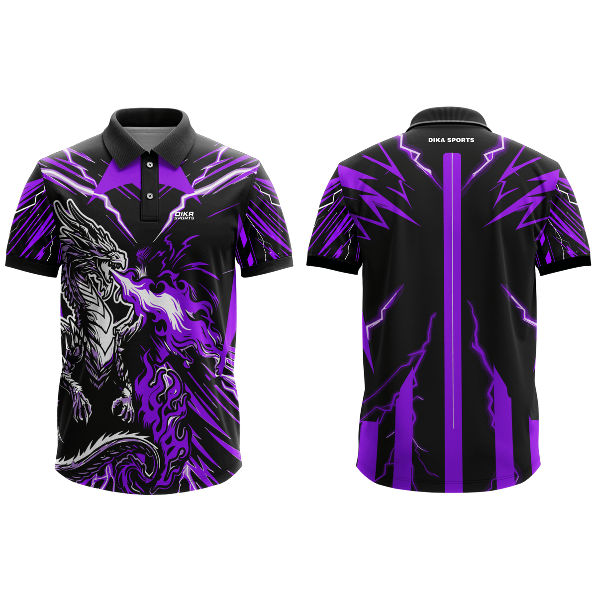 DIKA SPORTS Ready-to-Wear Cricket Jersey for Men – Breathable No-Name Sportswear with Attaractive Print for Cricket Players