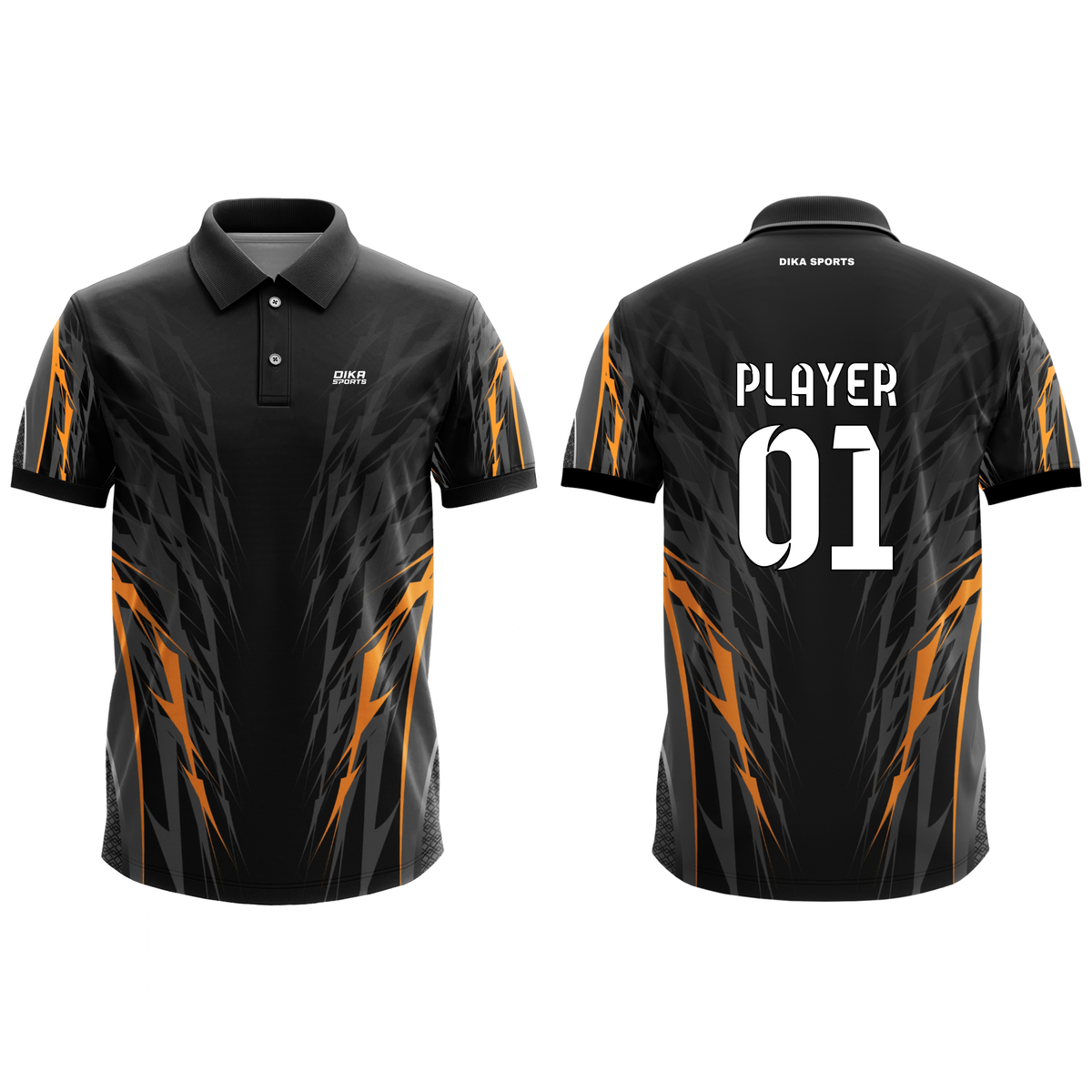 Dika Sports Personalized Sportswear | Cricket Jersey with Name | Custom Jersey Wholesale | Cricket T-Shirt Bulk | Collar Neck