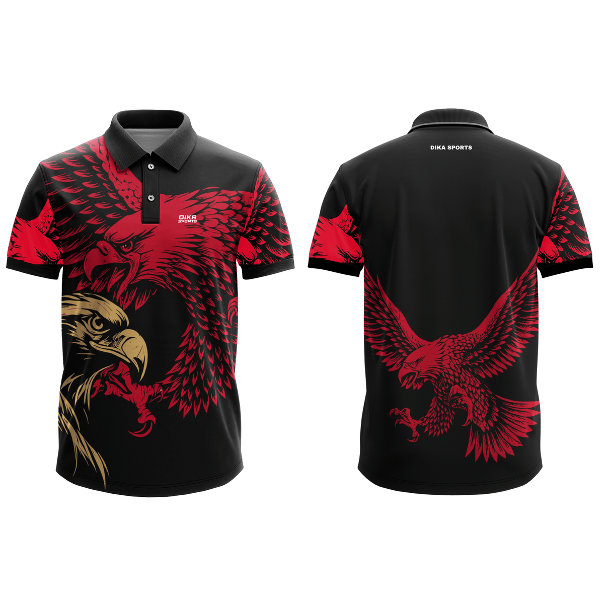 DIKA SPORTS Men's Cricket Jersey with Collar Neck, Breathable Sports T-Shirt with Quick Dry Technology
