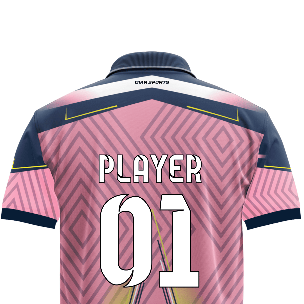 DIKA SPORTS New Launch Pink Custom Cricket Collar Neck Jersey for Men with Personalized Name Number and Team Logo Printing