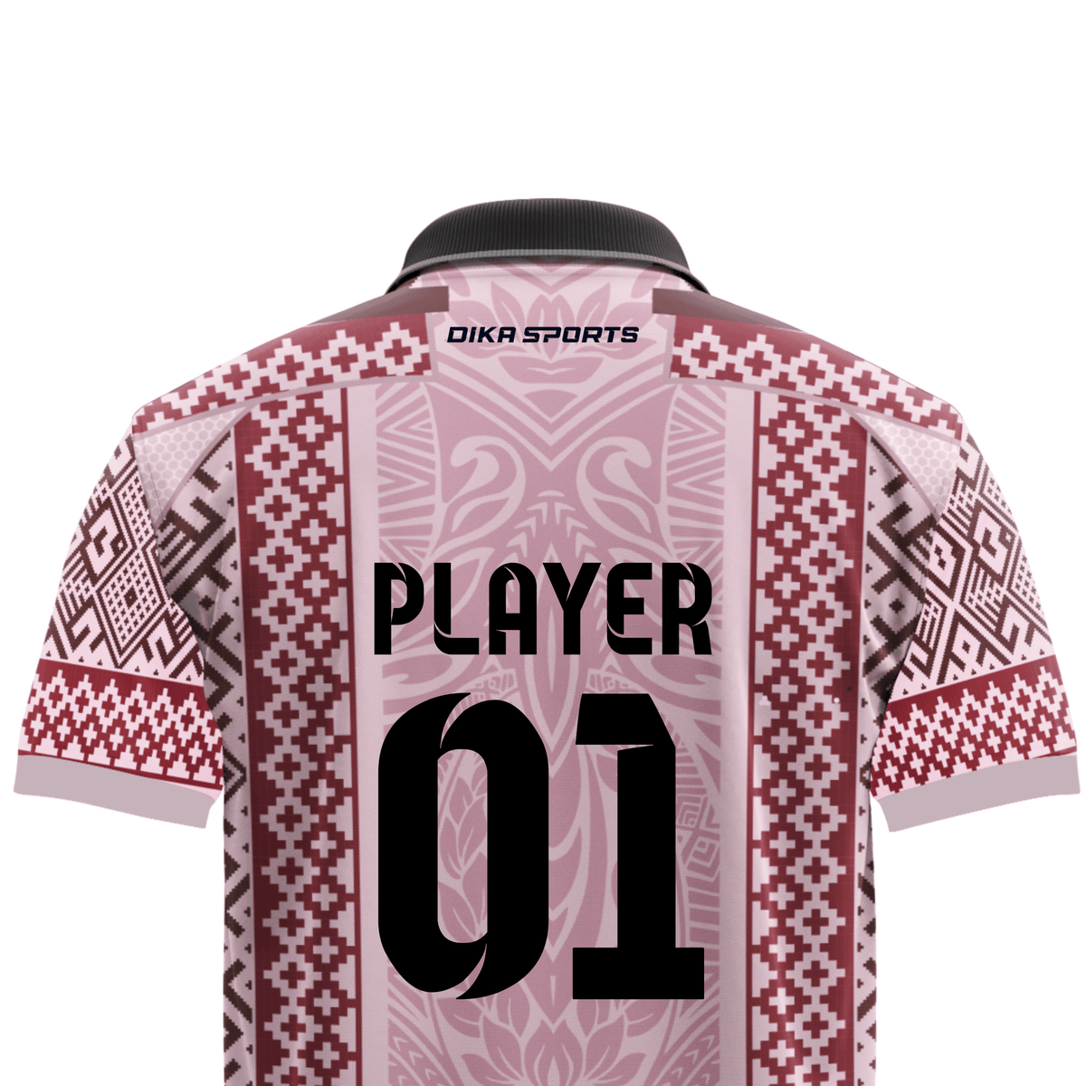 DIKA SPORTS Custom Cricket Jersey with Name and Number for Men, Kids & Teams – Collar Neck Personalized Pink Sportswear