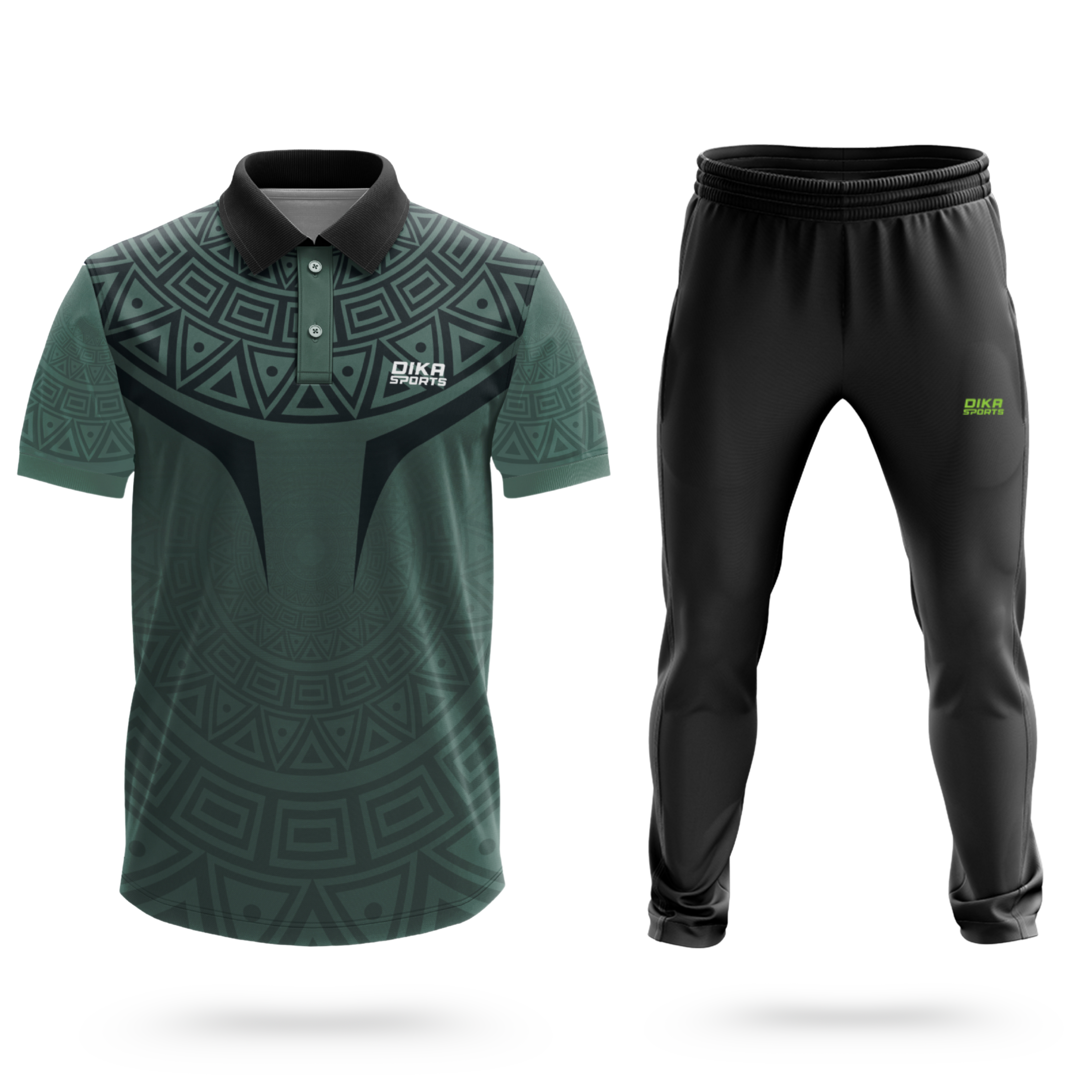 Dika Sports Customized athletic wear Cricket t-shirt online jersey for men badminton tshirt for men gym track pant - Pack of 2