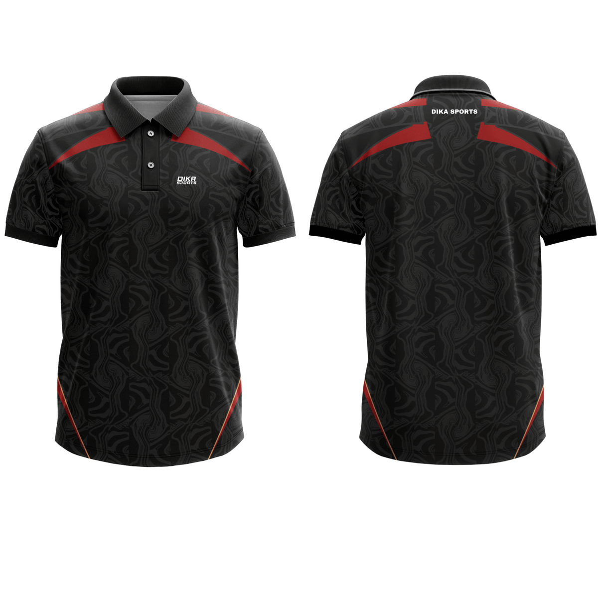 DIKA SPORTS Stylish Cricket Jersey for Men – Printed Collar Neck Polo Sportswear