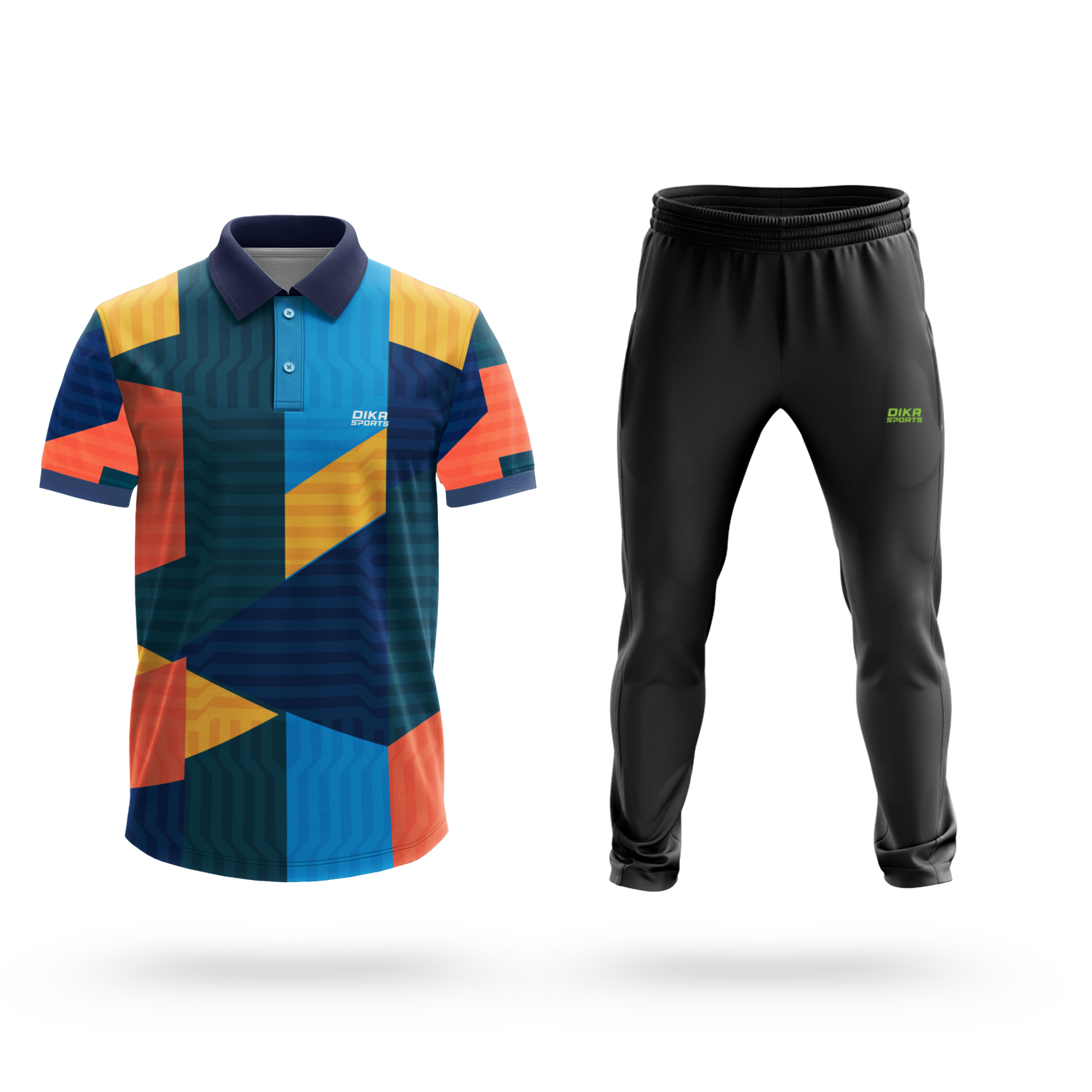 Dika Sports Customized athletic wear Cricket t-shirt online jersey for men badminton tshirt for men gym track pant - Pack of 2