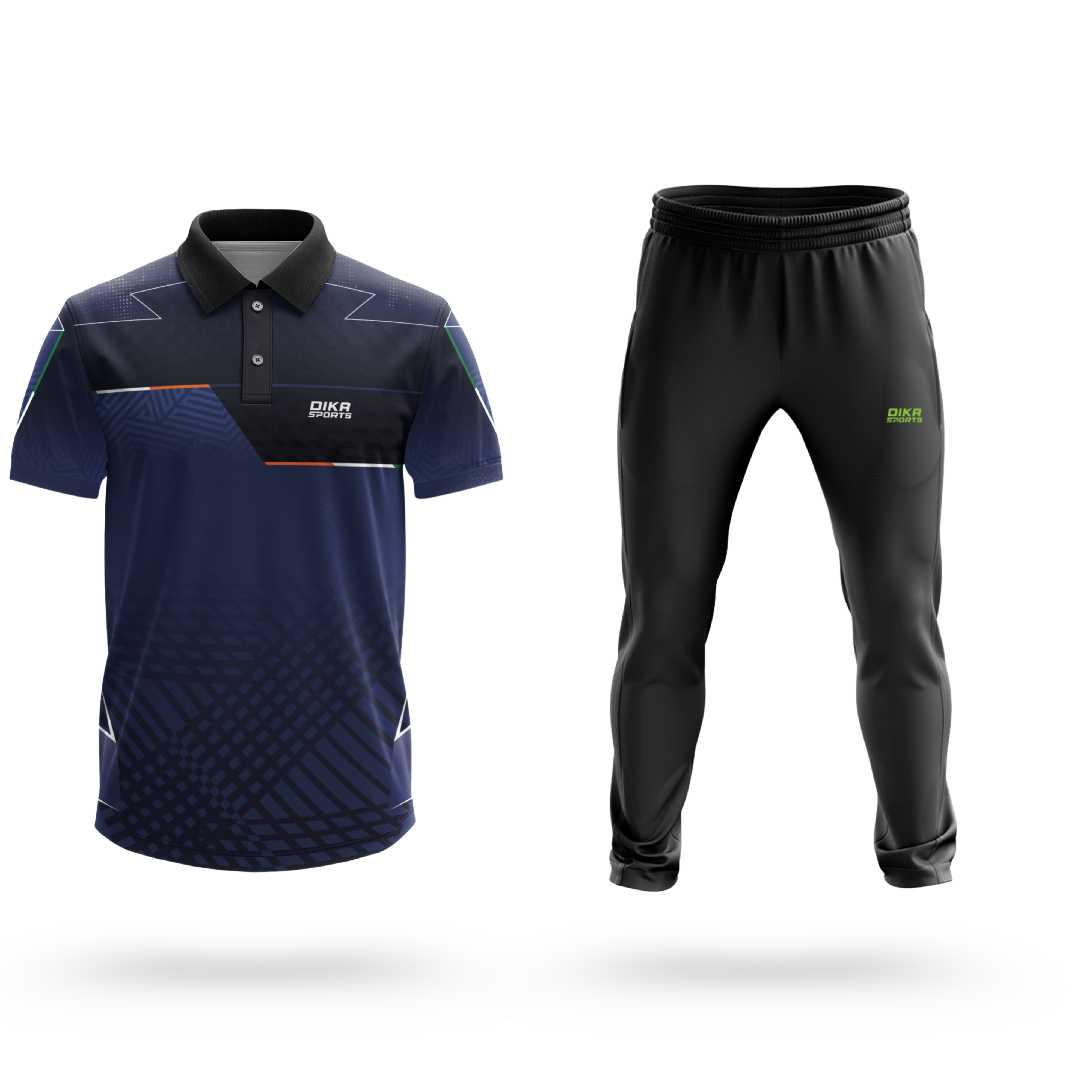 Dika Sports Custom jersey Men's cricket t-shirt with name and number slim fit trackpant - Pack of 2