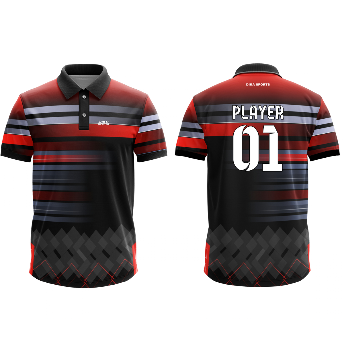 Dika Sports Cricket Jersey India | Custom Name Number & Logo Jersey | Personalized Team Cricket Jersey for Men and Kids
