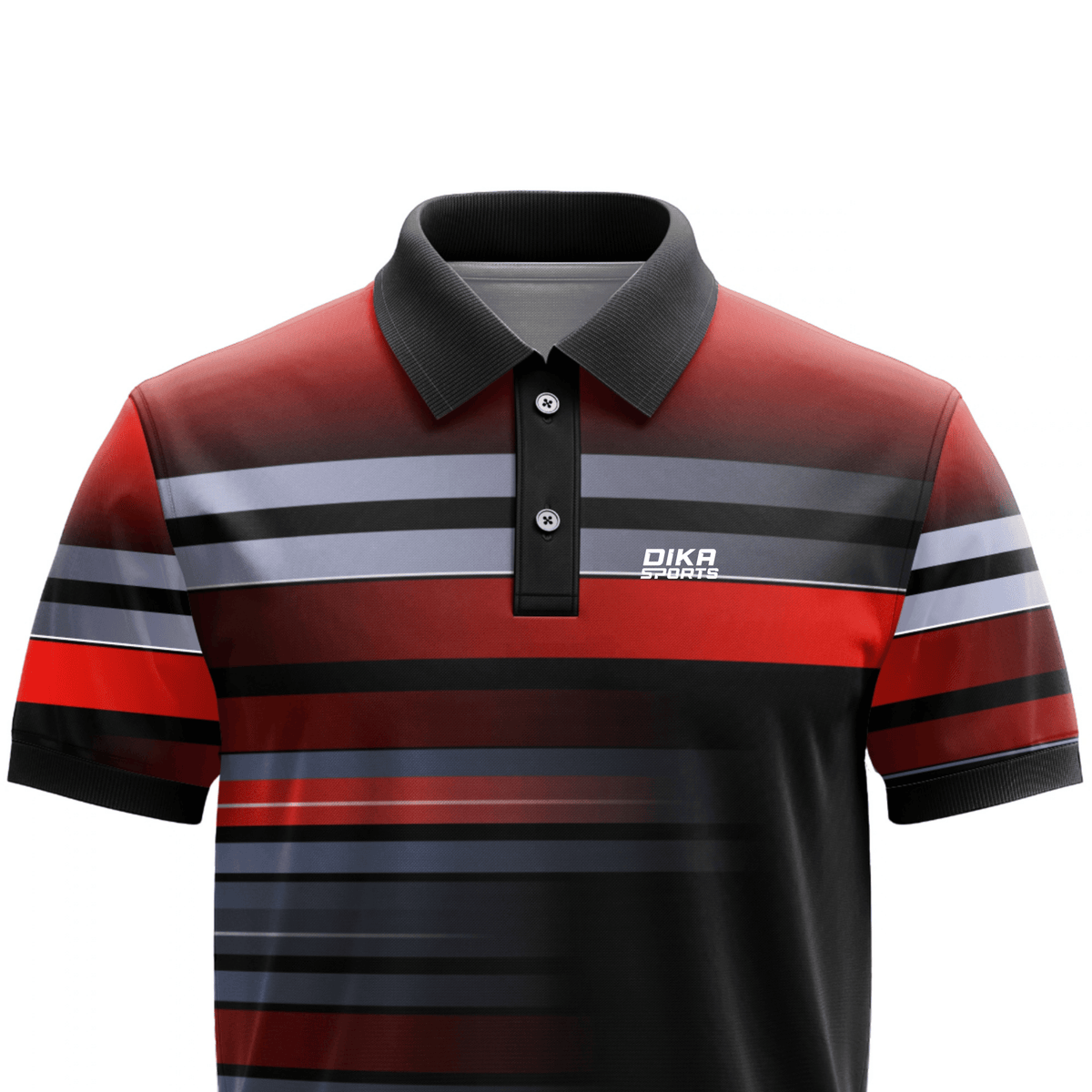 DIKA SPORTS Men's Cricket Jersey, Lightweight Polyester Sports T-Shirt with Collar and Quick Dry Fabric