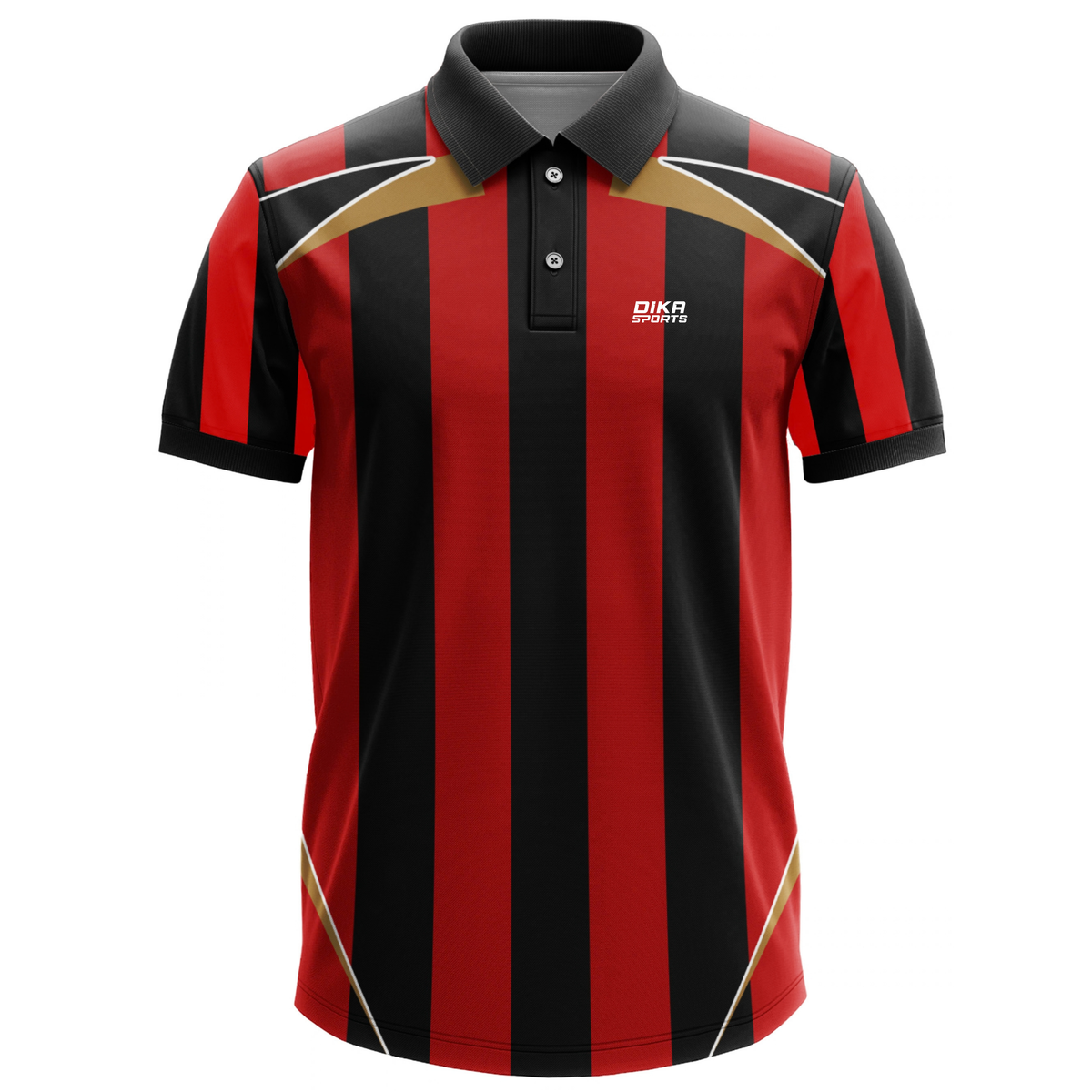 Dika Sports Men's Cricket T-Shirt | Custom Printed Cricket Jersey | Cricket Jersey with Collar | Lightweight & Breathable Sportswear