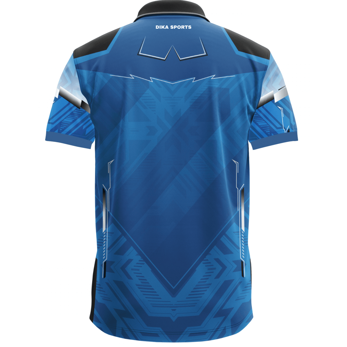 DIKA SPORTS Non Custom Blue Cricket Jersey for Men, Classic Collar Neck Cricket T-Shirt for Sports and Training