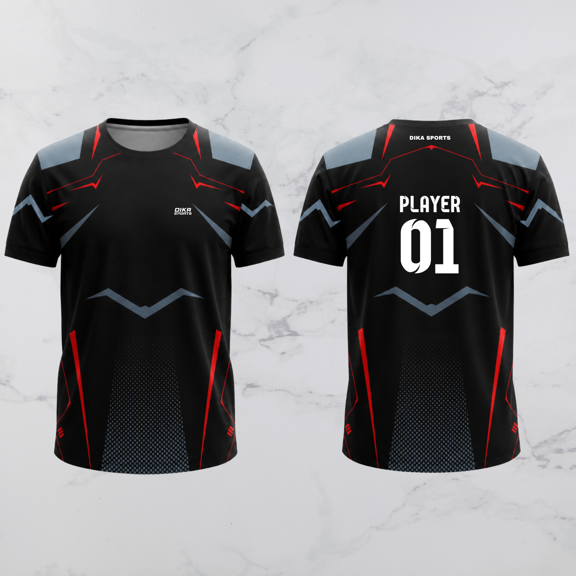 DIKA SPORTS Personalized Round Neck Cricket Jersey | Custom Cricket Jersey with Name, Number & Logo | Team Jersey for Men & Kids
