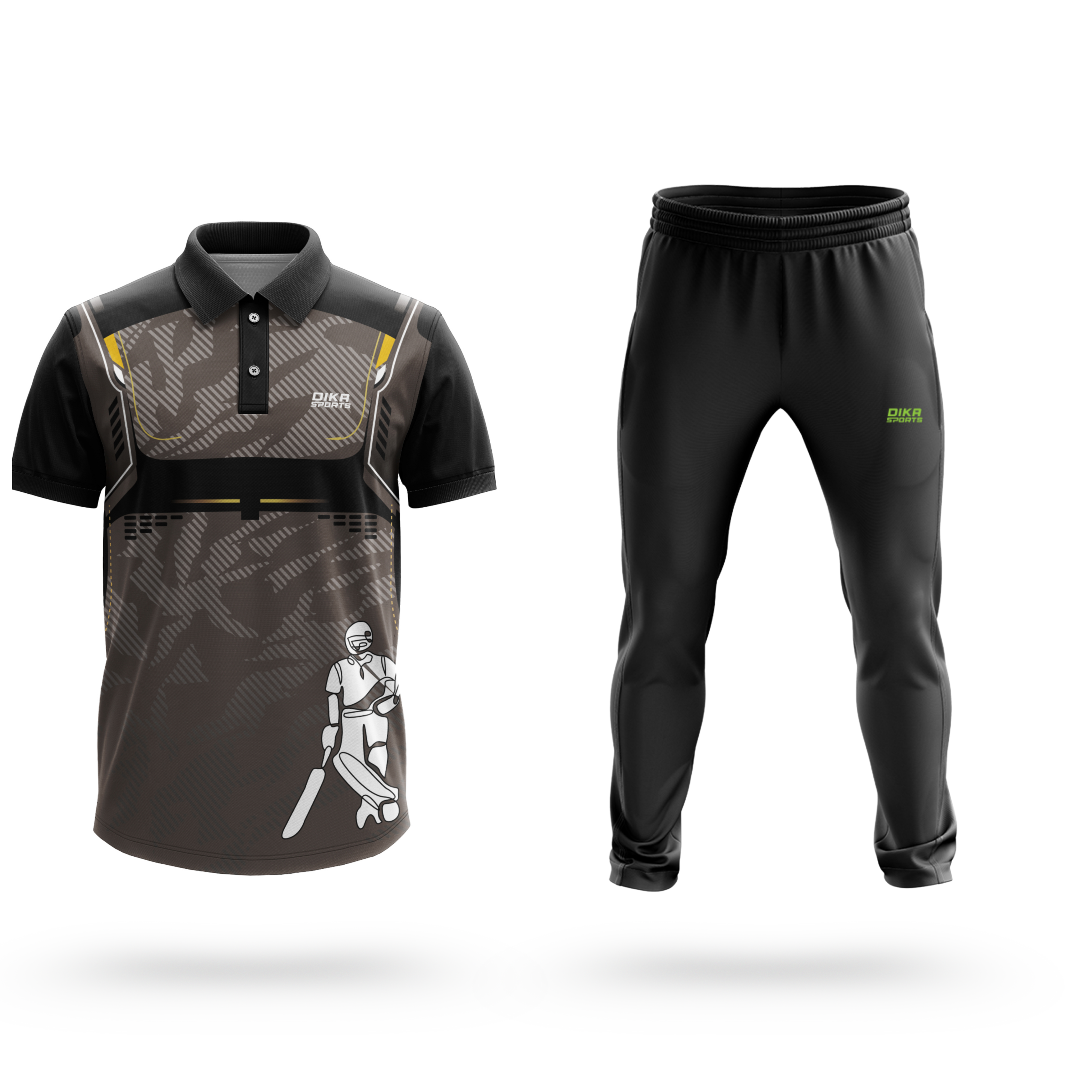 Dika Sports Custom jersey design Cricket t-shirt bulk cricket t shirtfootball jersey for men running trackpant - Pack of 2