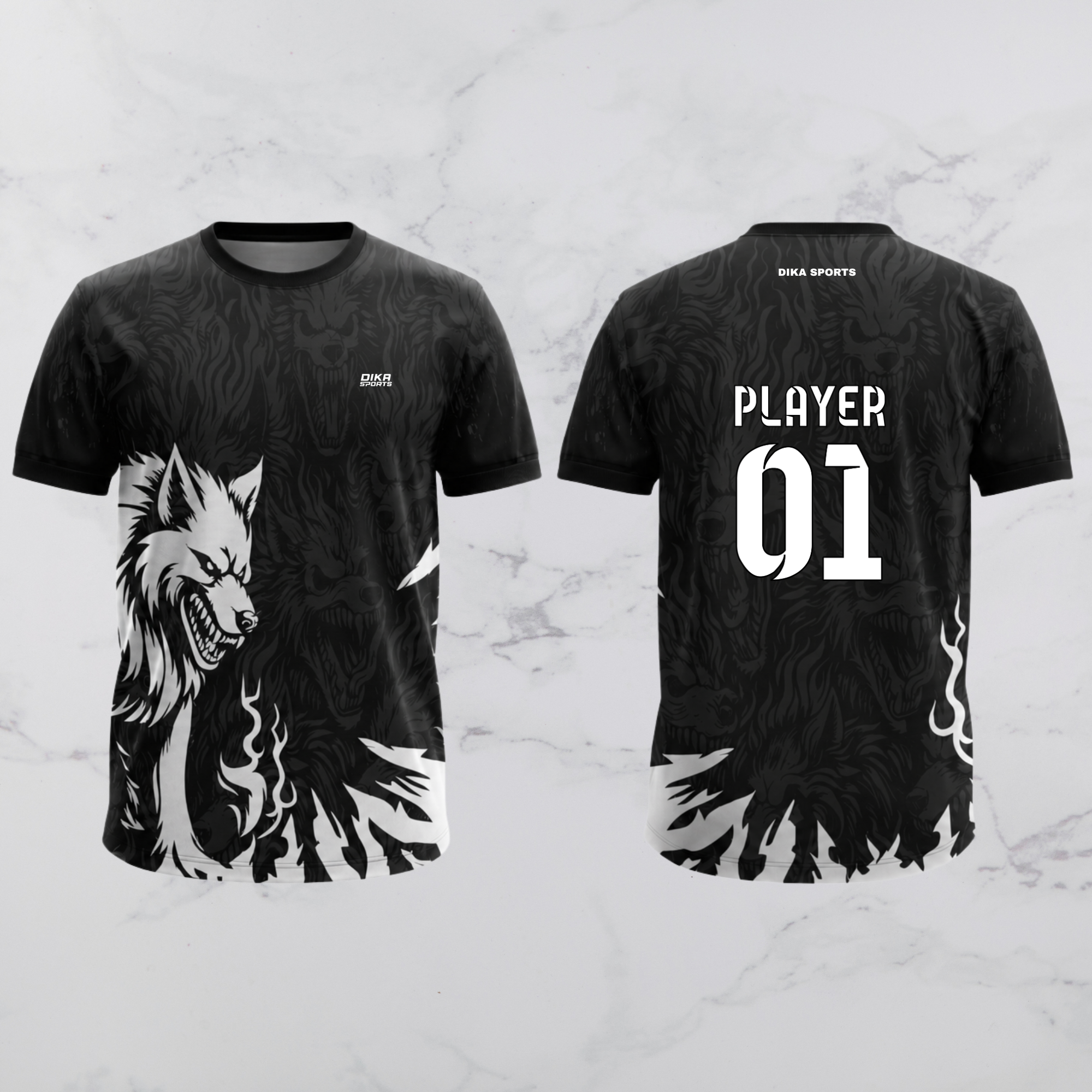 DIKA SPORTS Cricket T-Shirt with Name | Custom Round Neck Cricket T-Shirt Online | Stylish Practice Jersey
