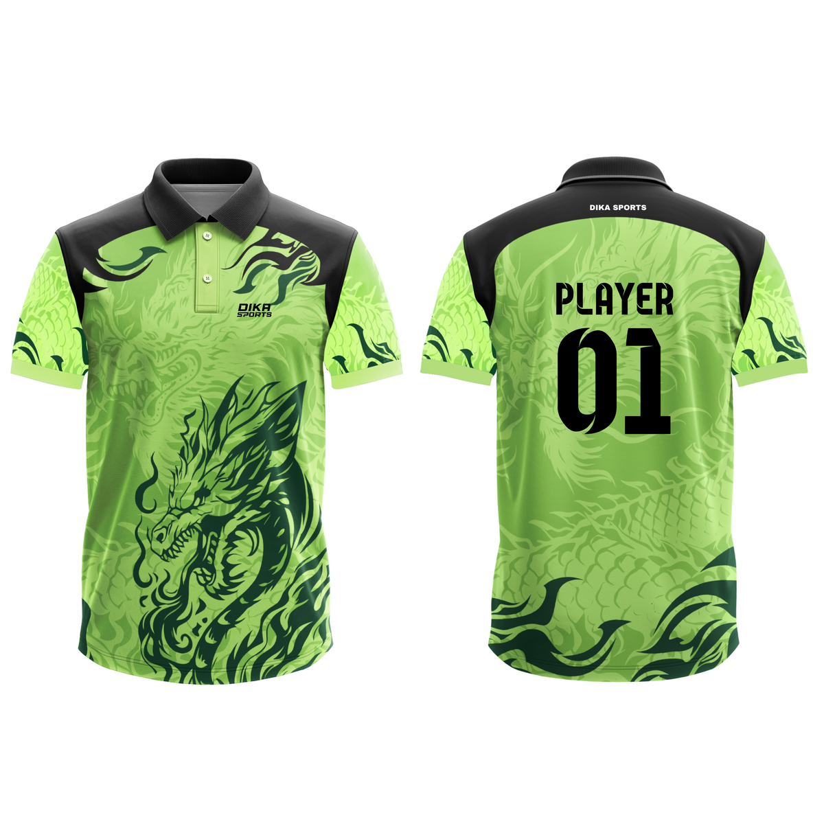 Dika Sports Cricket Jersey with Name and Number | Custom Printed Cricket Jersey | Personalized Team Jersey for Men & Kids