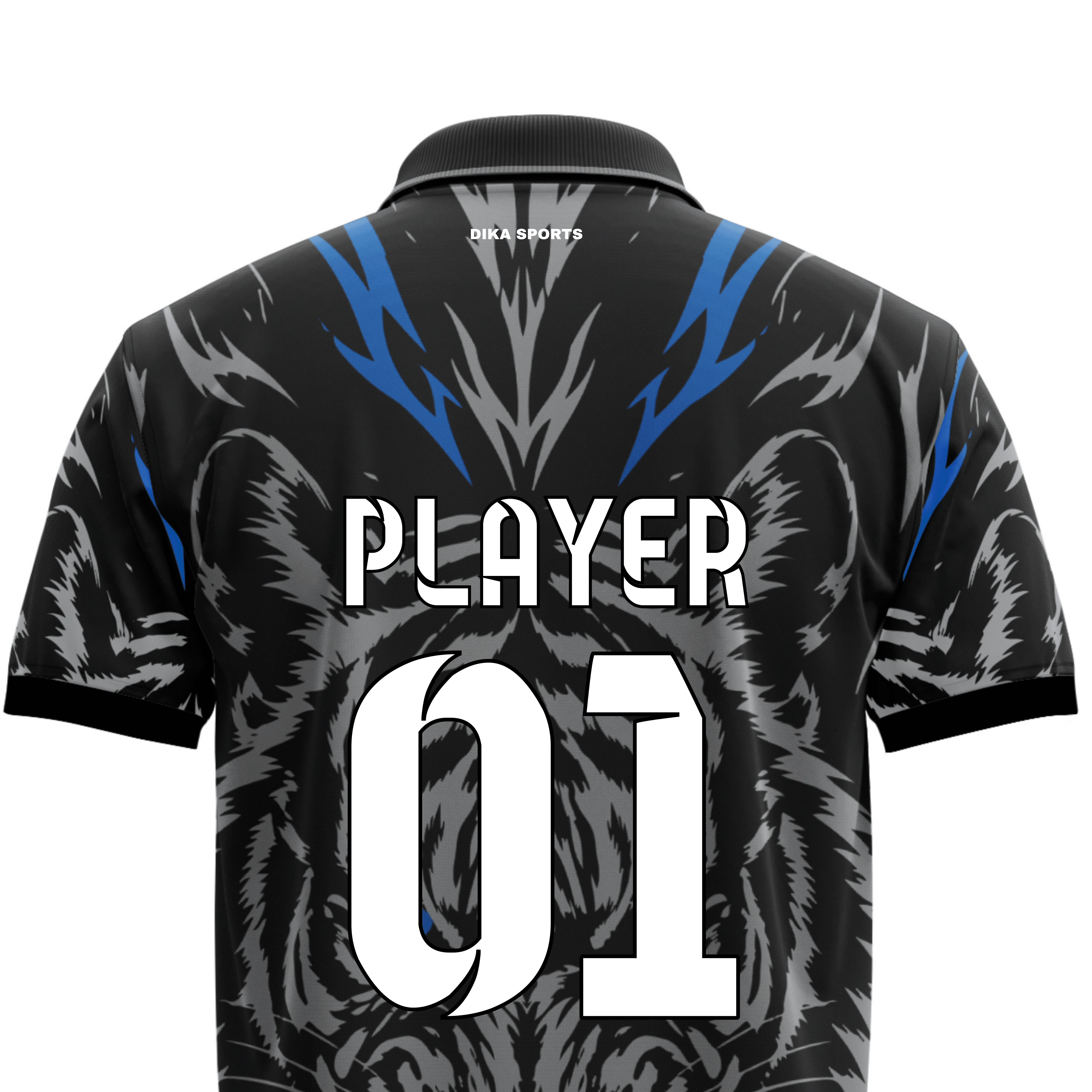 Dika Sports Custom Cricket Jersey with Name | Sports Polo T-Shirt for Men Quick-Dry Fabric